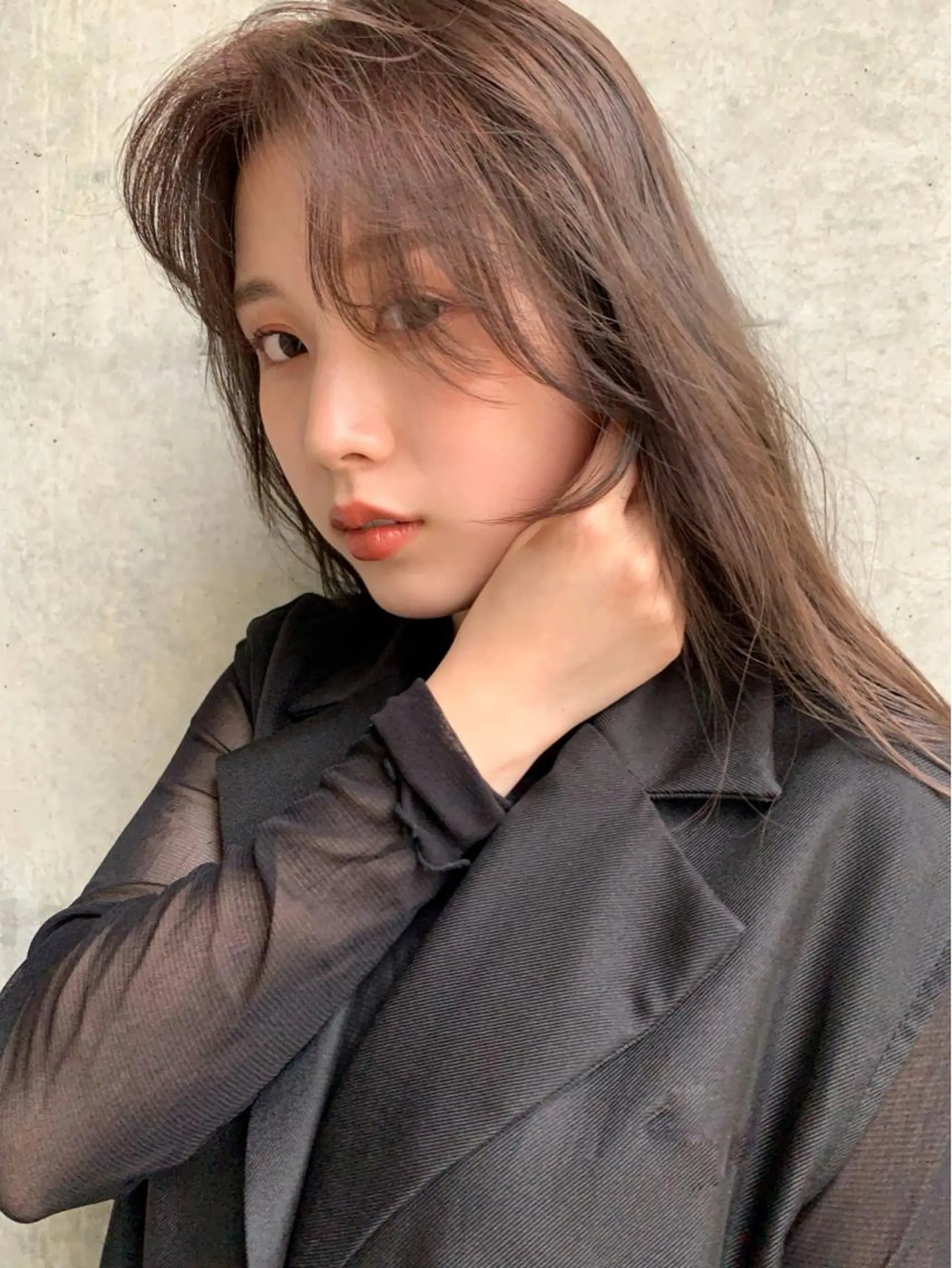 ロング カラー ベージュカラー ラベンダーカラー ラベンダーベージュ 上川 美幸のヘアスタイル