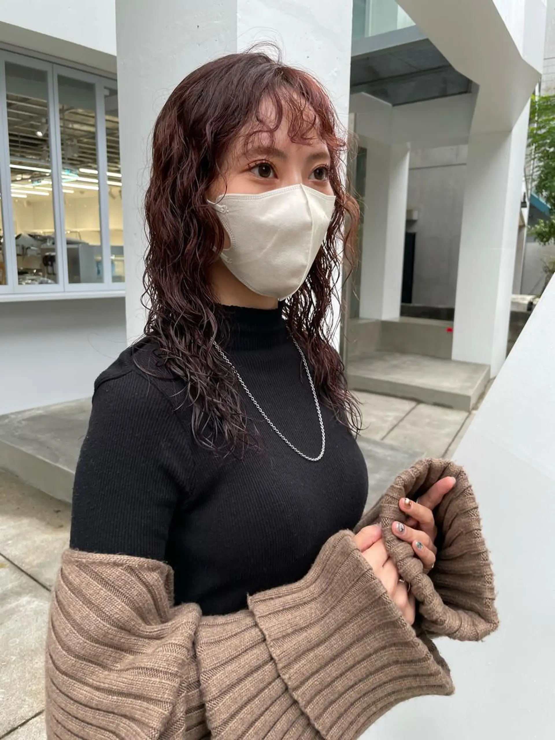 ロング カラー パーマ ヘアアレンジ 小顔レイヤー×コンパ クトボブ/林隆平のヘアスタイル