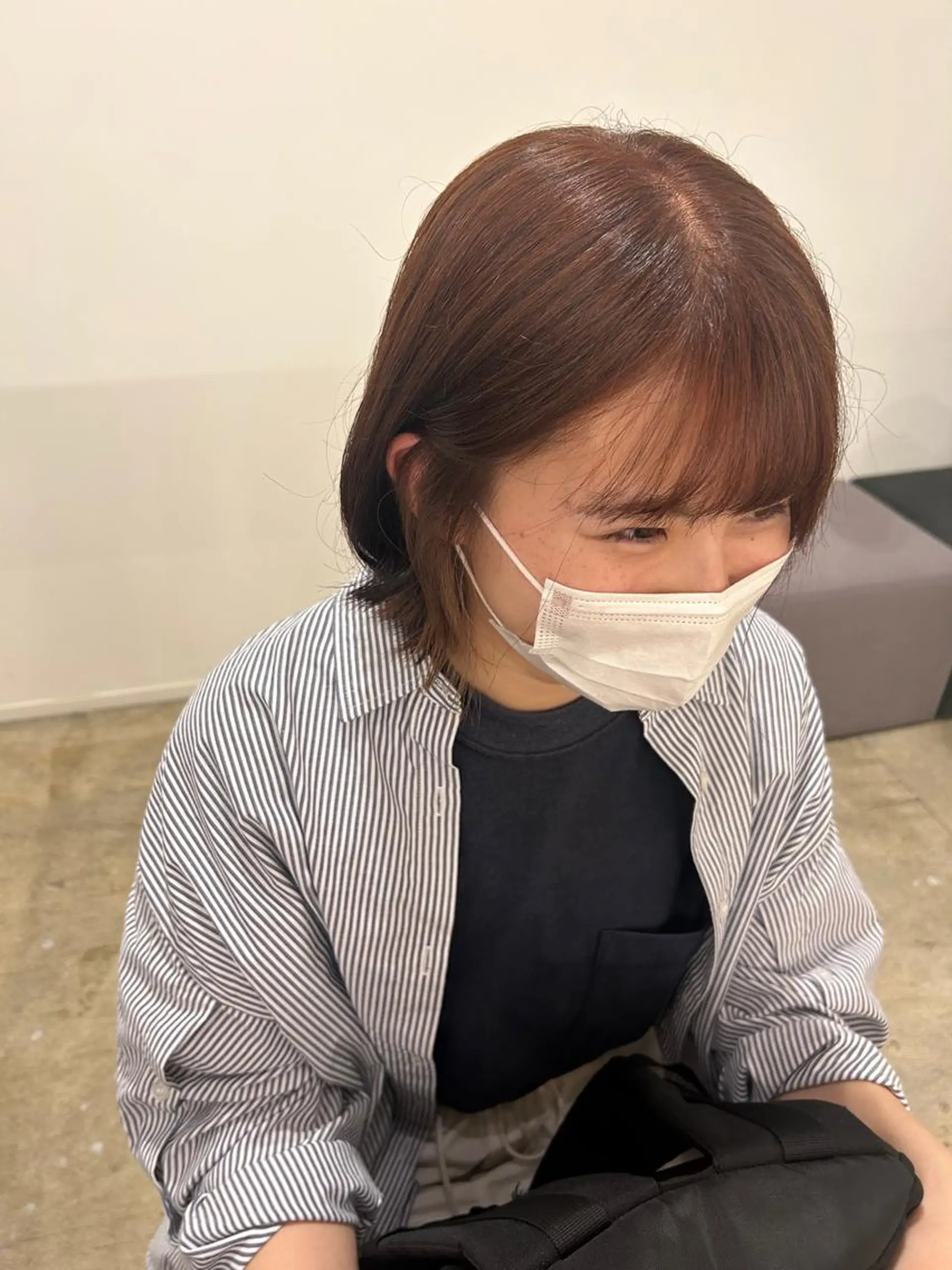 ショート オレンジブラウン 築地 なずなのヘアスタイル