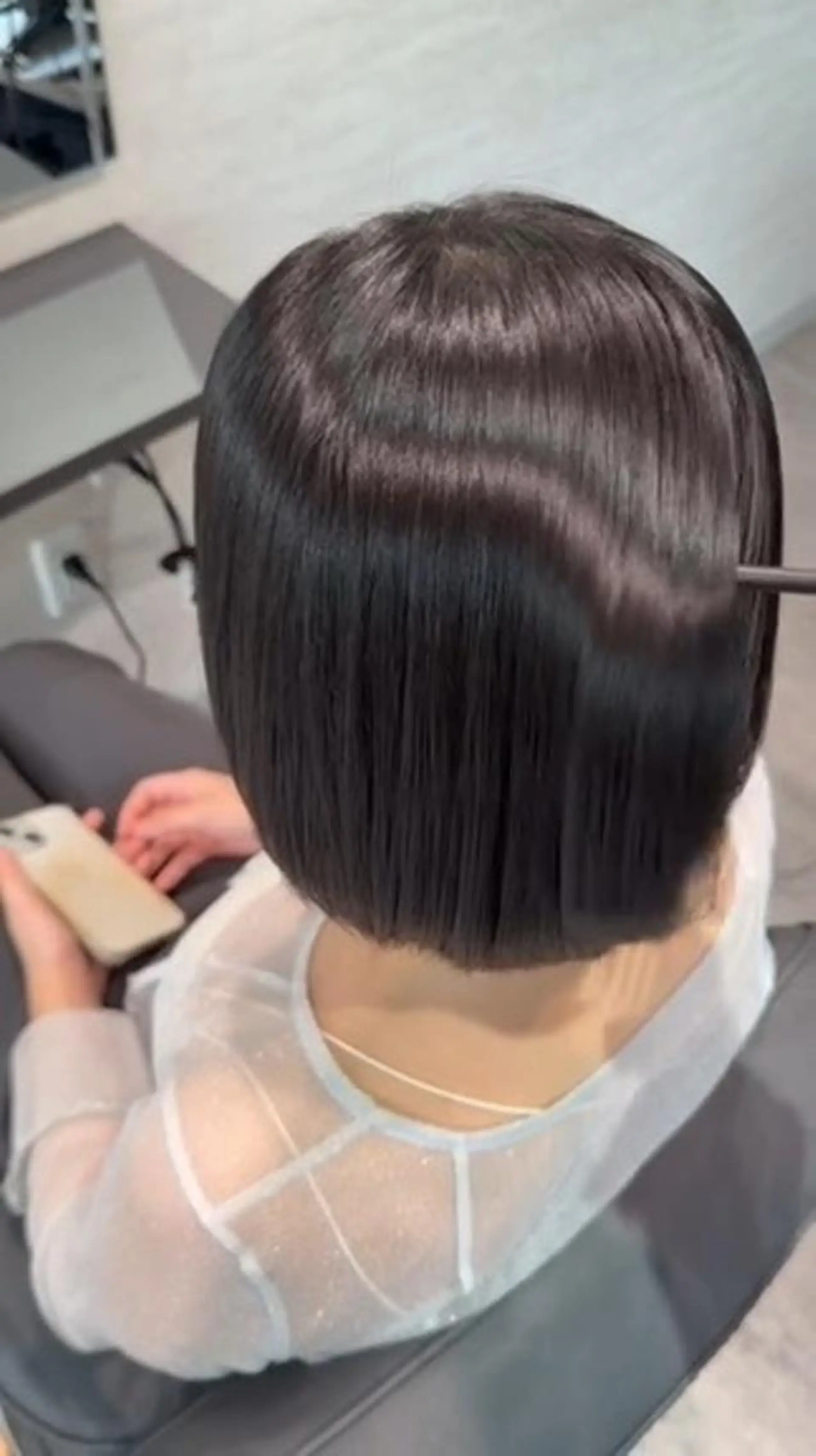 ミディアム 縮毛矯正 トリートメント 作田 洋介のヘアスタイル