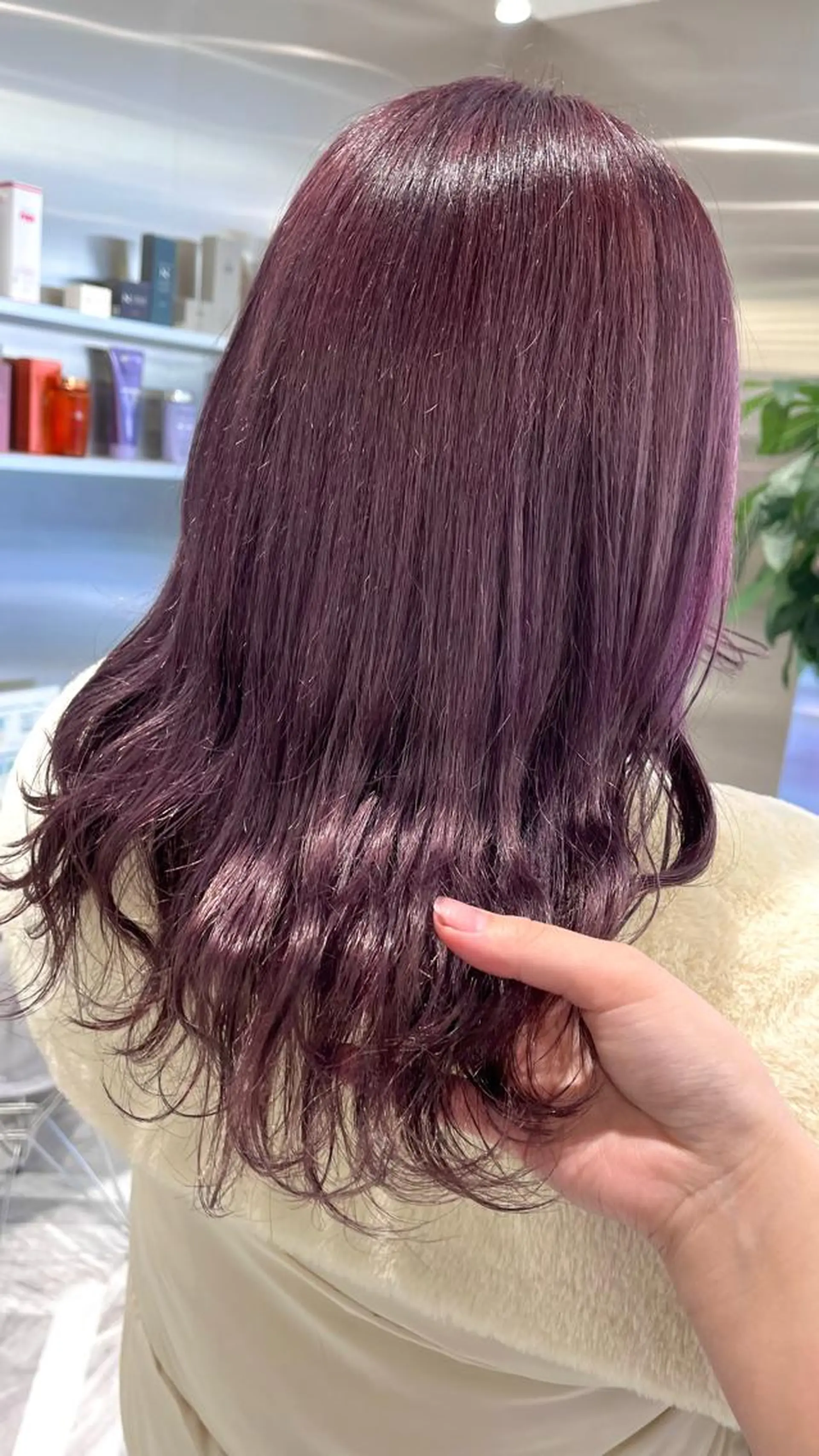 セミロング カラー ネイル ヘアカラー トリートメント mai🤍縮毛酸性ス トレート/アイリストのヘアスタイル