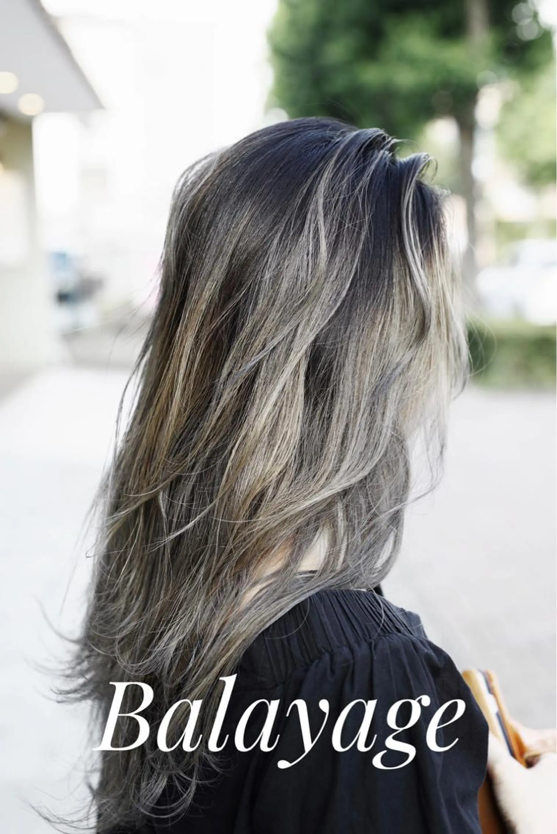 ロング カラー バレイヤージュ レイヤーカット sky所属・くわやま まさきのヘアスタイル