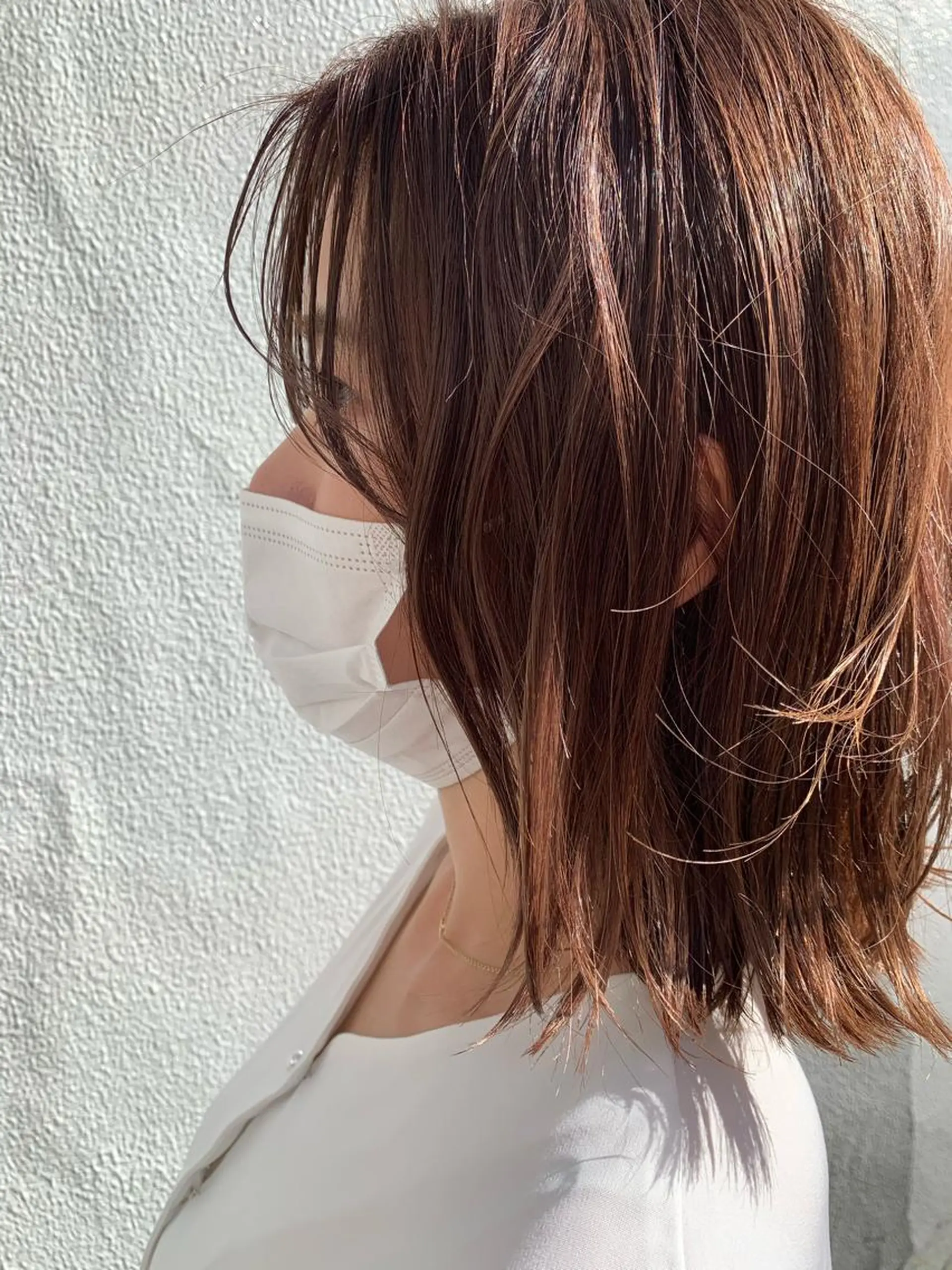 ミディアム カット ヘアカラー トリートメント 落合 妙佳のヘアスタイル