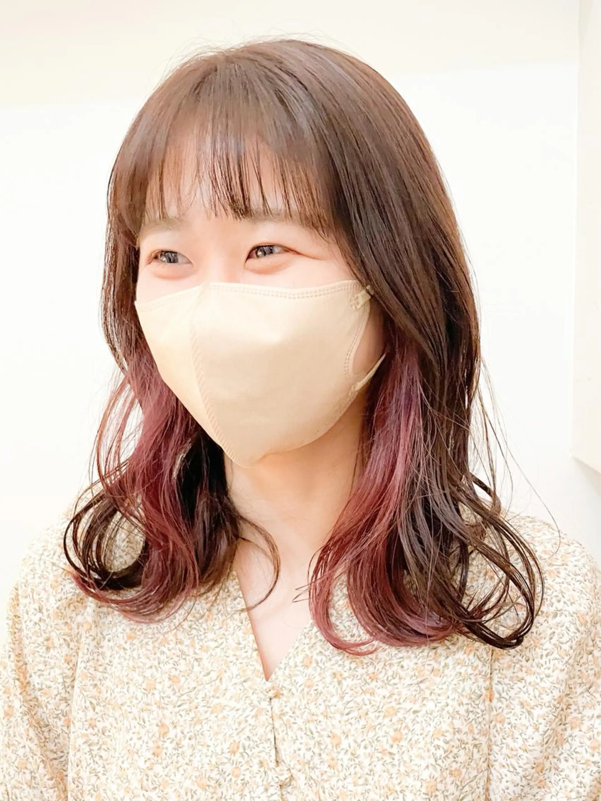 ミディアム カラー インナーカラー ピンクカラー ヘアカラー ✨カラー支持No.1 🧸ワキ カナコ🧸のヘアスタイル