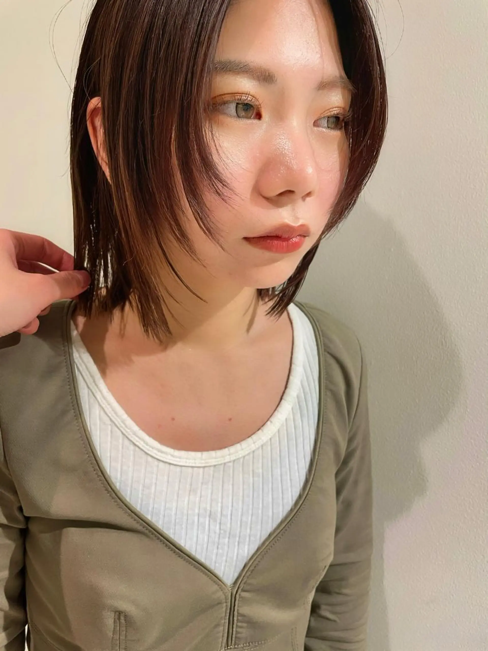 ミディアム ピンクブラウン ボブ レイヤーカット カット ブリーチ/レイヤー 🌻Mutsumiのヘアスタイル