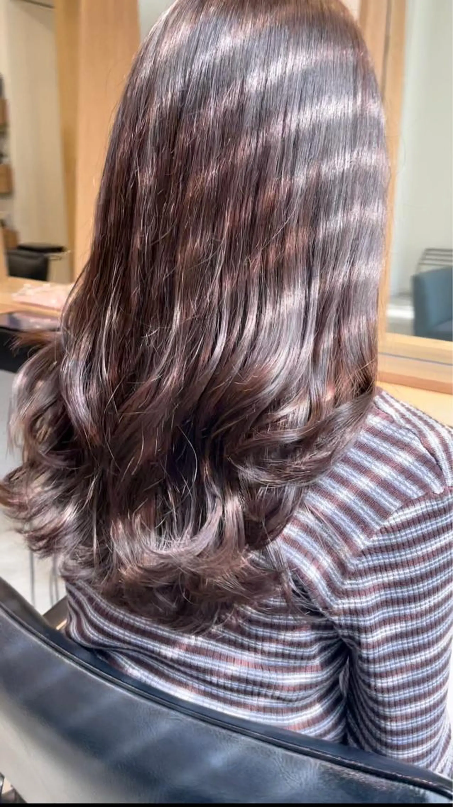 セミロング カラー 透明感カラー カット パーマ ミモト ユウキのヘアスタイル