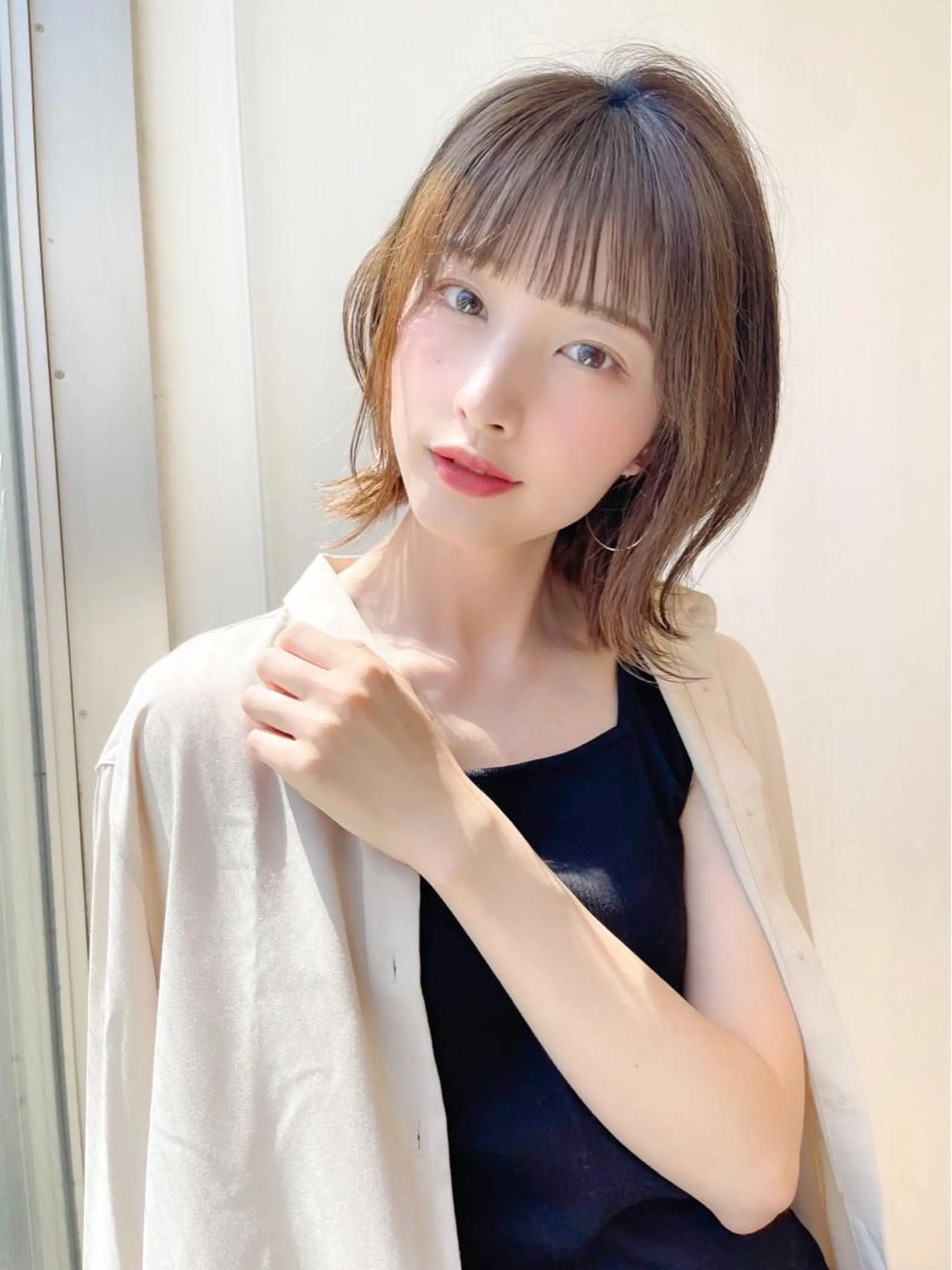 ミディアム カット ヘアカラー トリートメント イメチェンカット✂️ 錦糸町佐藤店長のヘアスタイル
