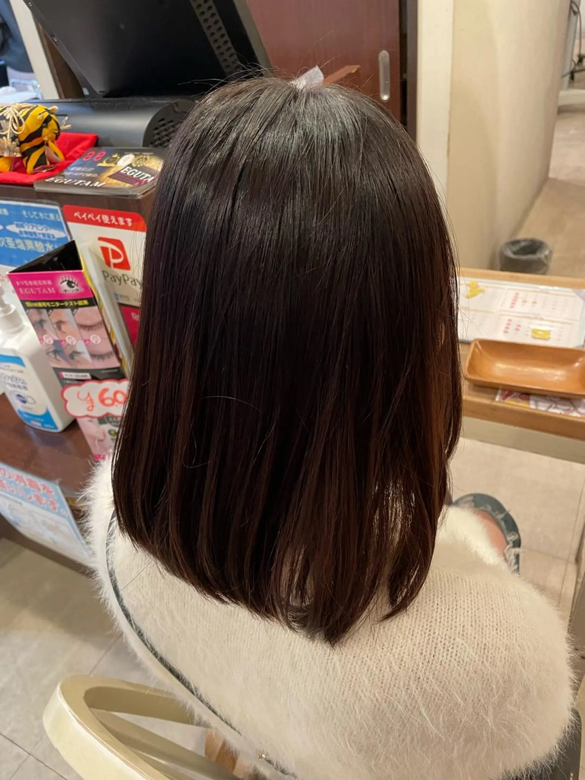 ミディアム 酸性ストレート 美容室 Jフィドルファドル所属・わきた かずなのヘアスタイル