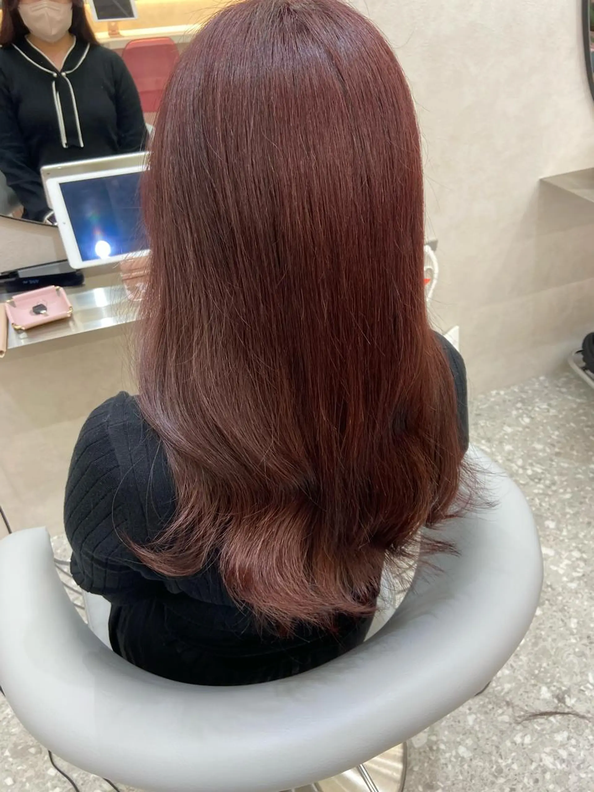 セミロング カラー シールエクステ ブリーチ ブラウンカラー ケアカラー ダブルカラー 新宿/韓国ヘア 中明度カラー/かやのヘアスタイル