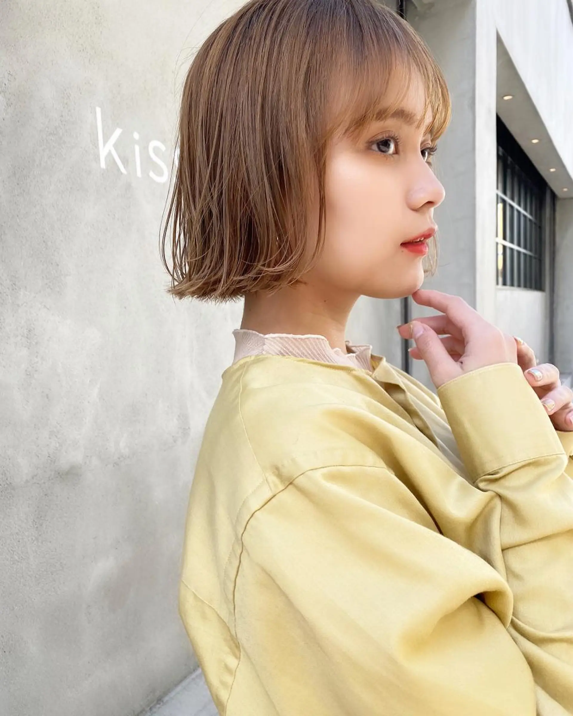 ミディアム ボブレイヤー ボブ レイヤーカット 鎌倉 彩のヘアスタイル