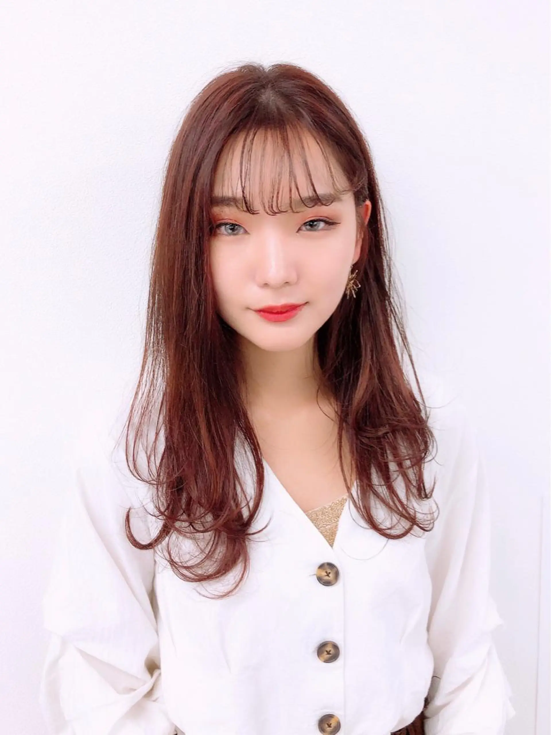 ロング カラー アオガミ （前髪顔周りカット）のヘアスタイル