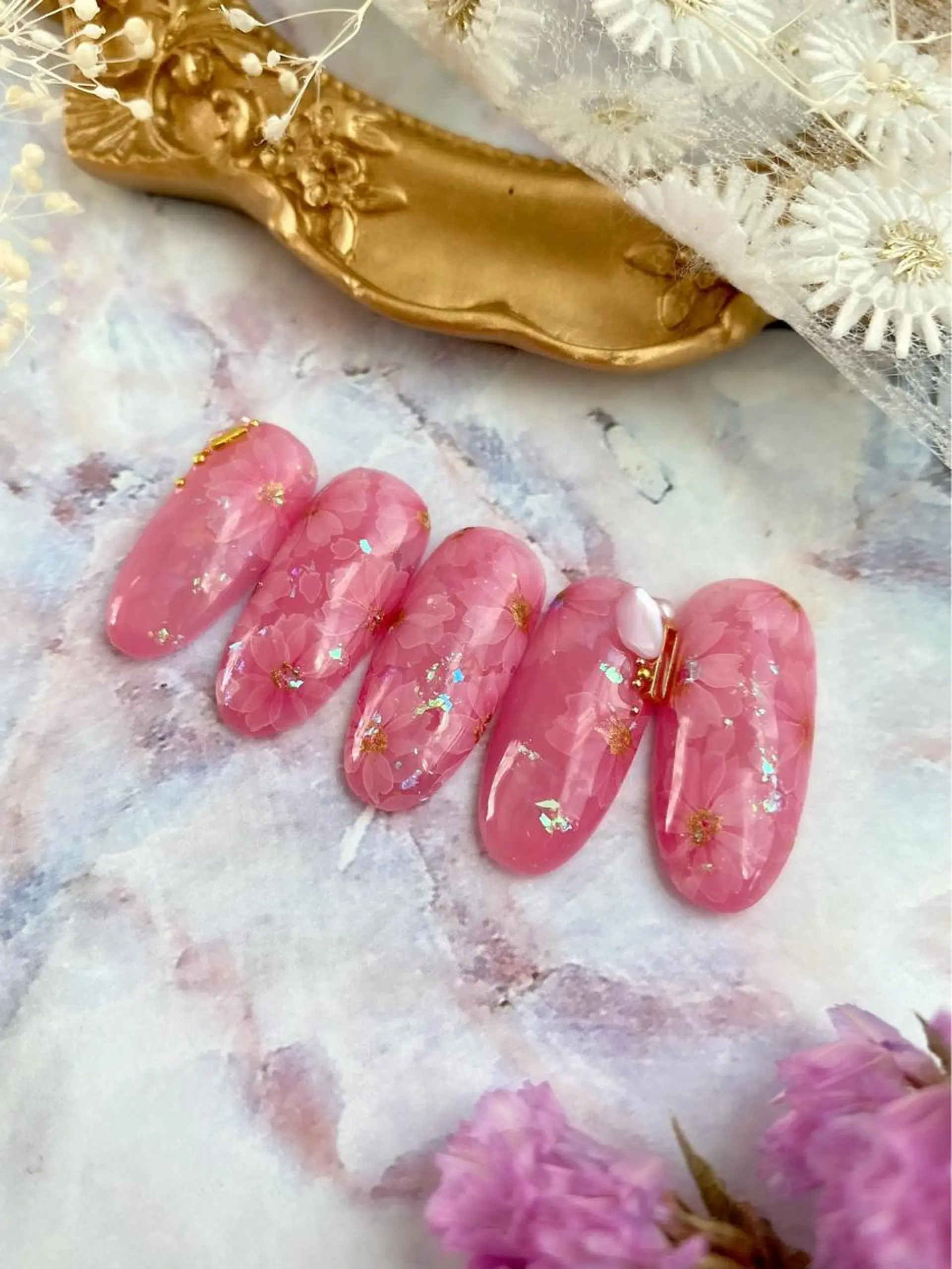 ネイル アートネイル 桜ネイル オフィスネイル 春ネイル 夏ネイル yuko （ネイリスト）のネイルデザイン