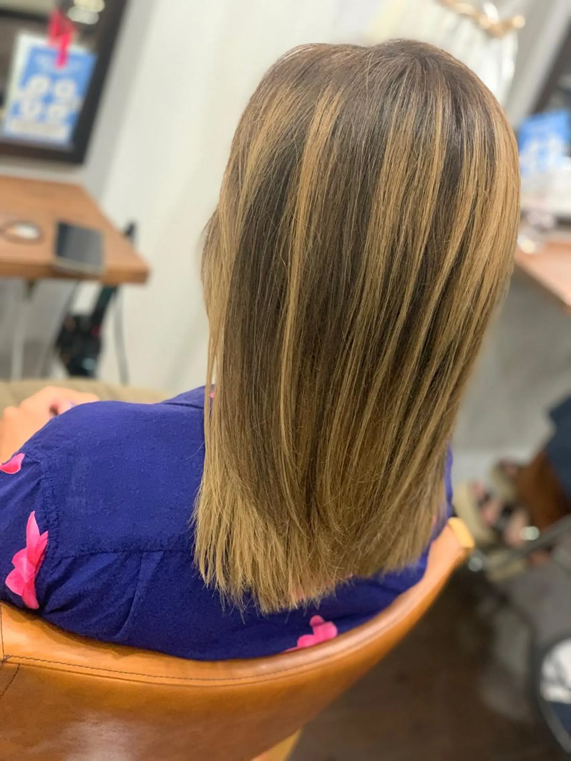 ミディアム レイヤーカット 縮毛矯正 ヘアカラー ブリーチ毛に縮毛矯正 ✨カラー✨山田 正幸のヘアスタイル