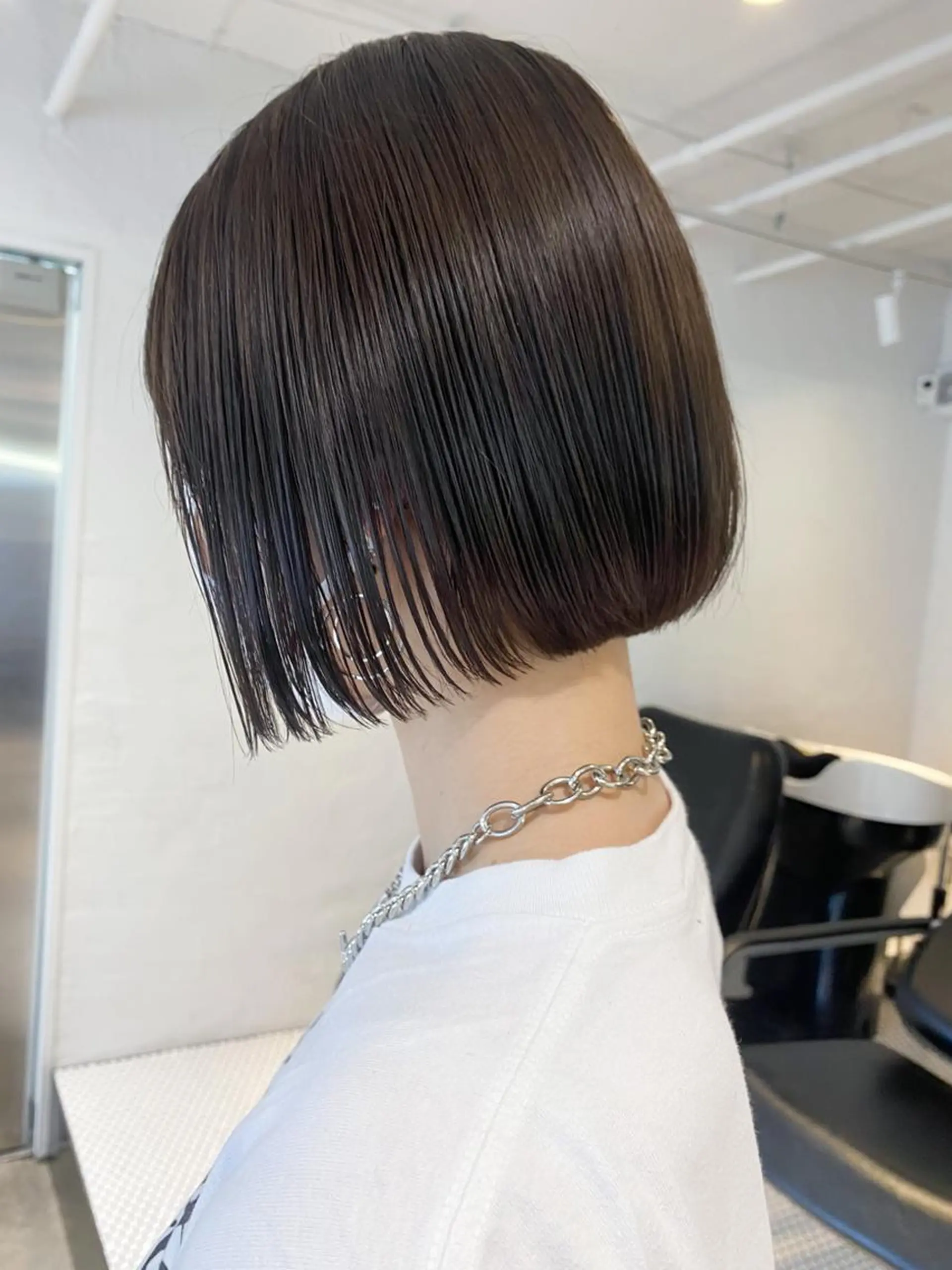 ミディアム カラー パーマ ヘアアレンジ 切りっぱなしボブ ボブ ITbyALBUM 中野店のヘアスタイル