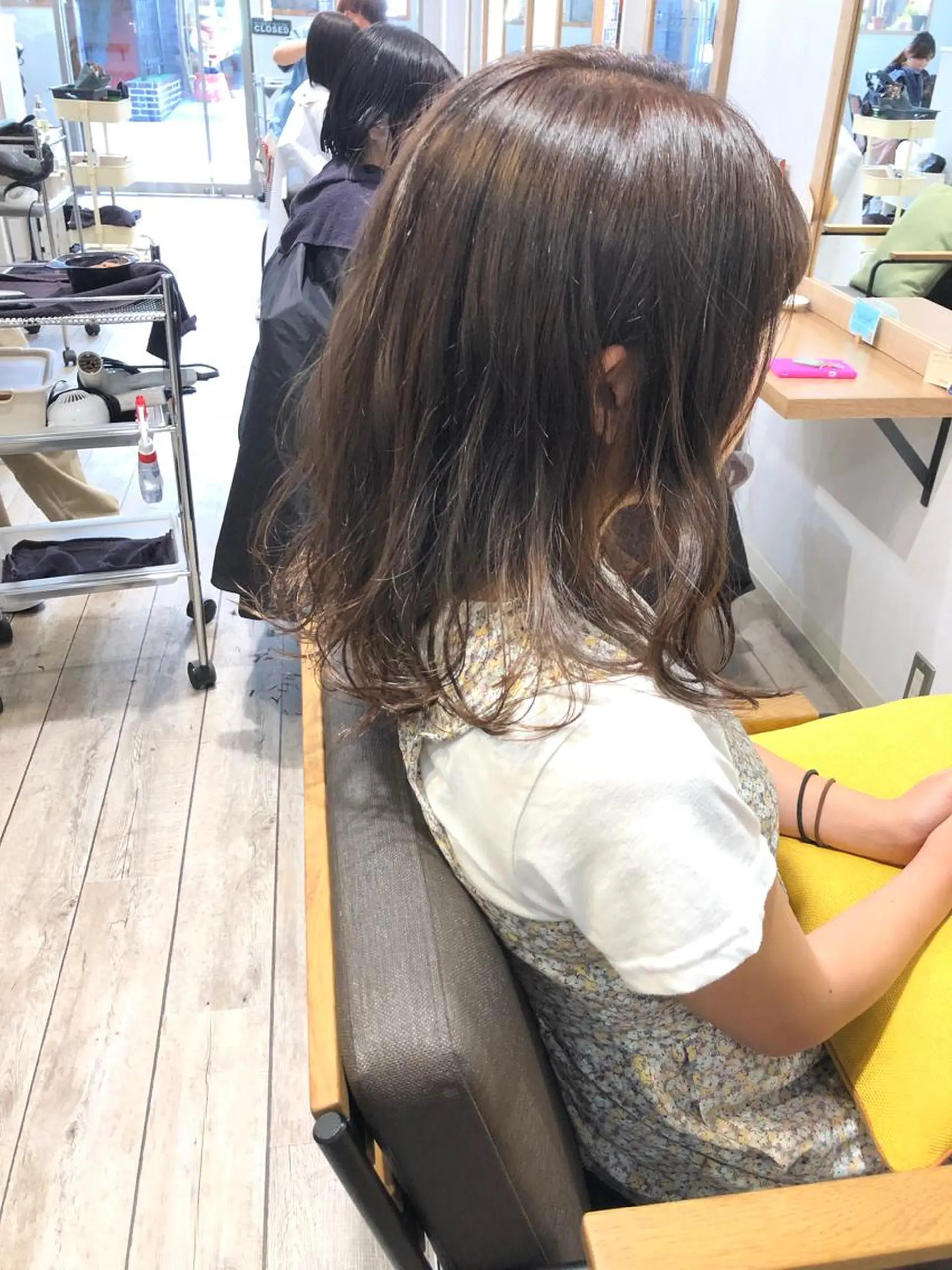 ミディアム カラー ヘアアレンジ ブラウンカラー 顔周りcut・ご相談 ＝新宿しずく🇰🇷のヘアスタイル