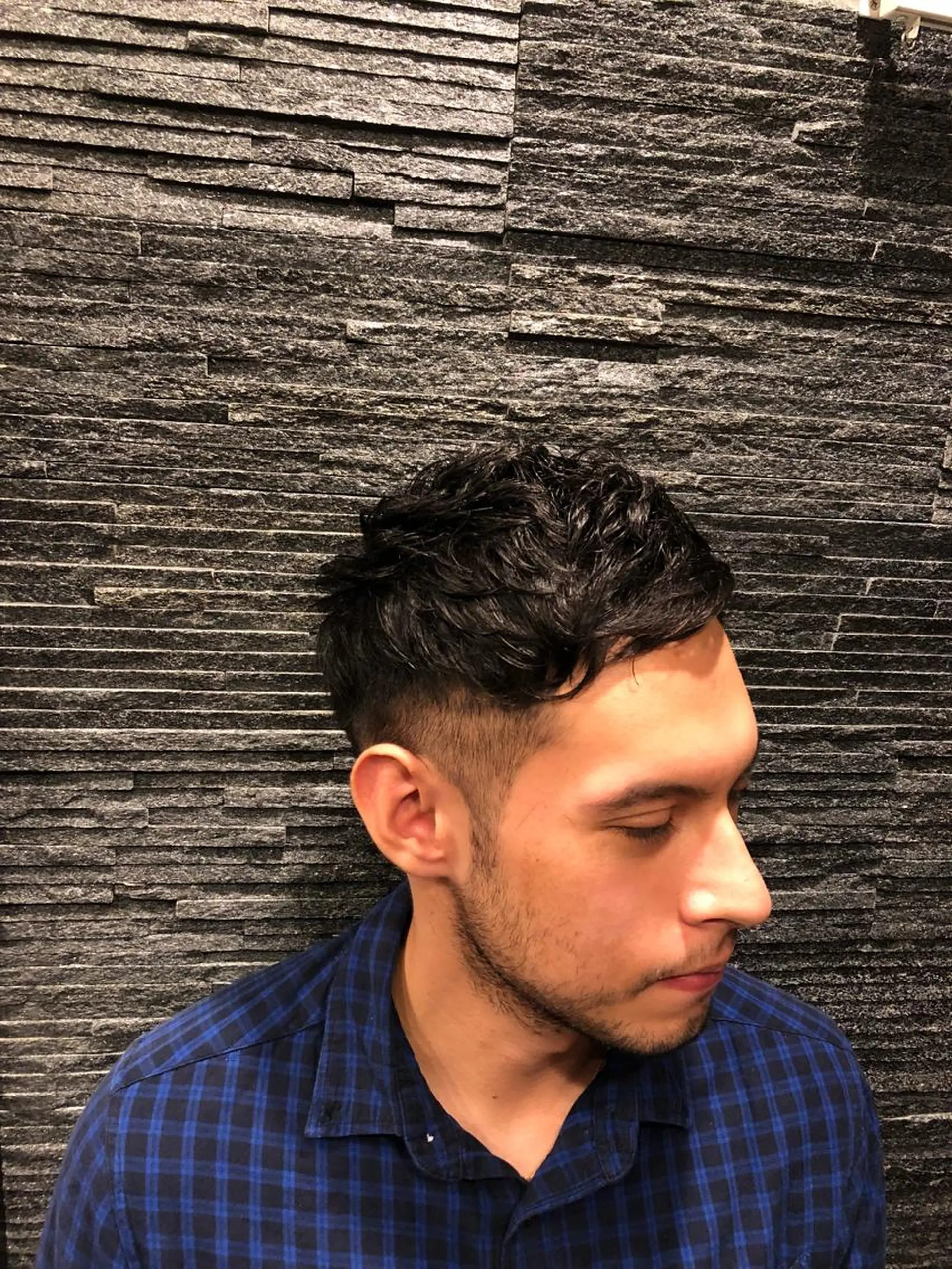 ショート カット メンズカットフェード パーマ/前山竜貴のヘアスタイル