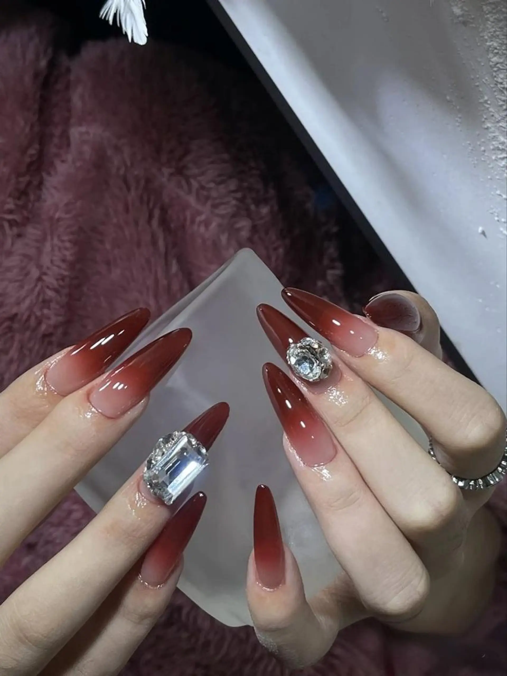 ネイル 長さ出し フレンチネイル グラデーション 卒業式 マグネットネイル ハンドネイル MIHANA NAILのネイルデザイン