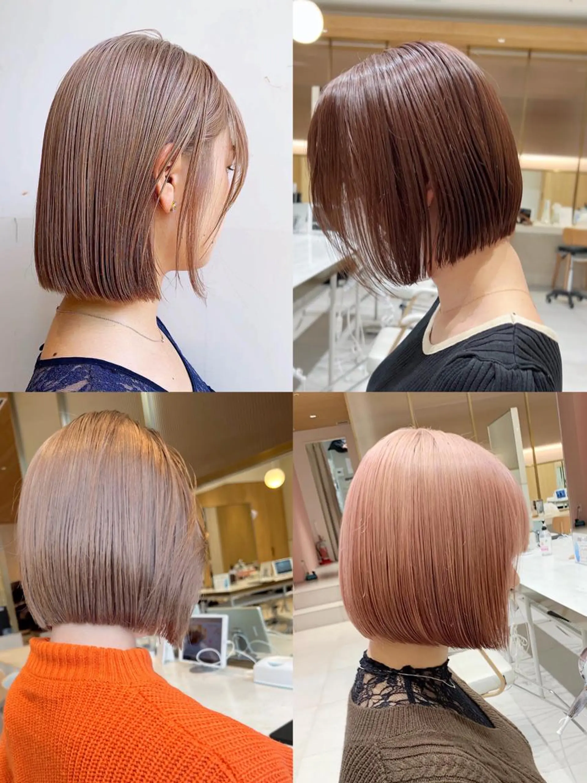 ショート カラー パーマ ヘアアレンジ ベージュカラー 透明感カラー グレージュ ボブ カット ヘアカラー トリートメント レイヤー専門家 ダブルカラー修のヘアスタイル