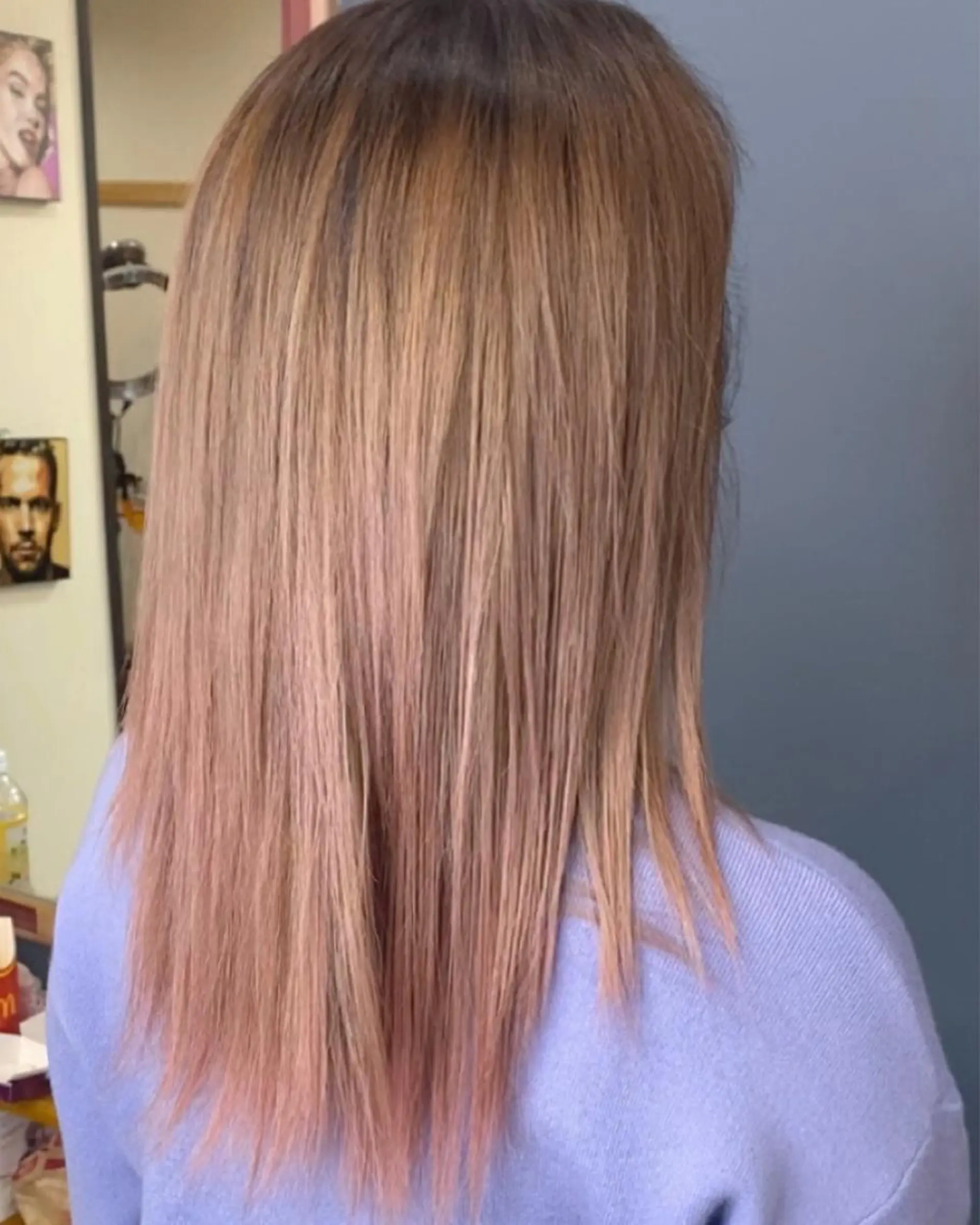 セミロング カラー yosuke 梅田/バレイヤージュのヘアスタイル