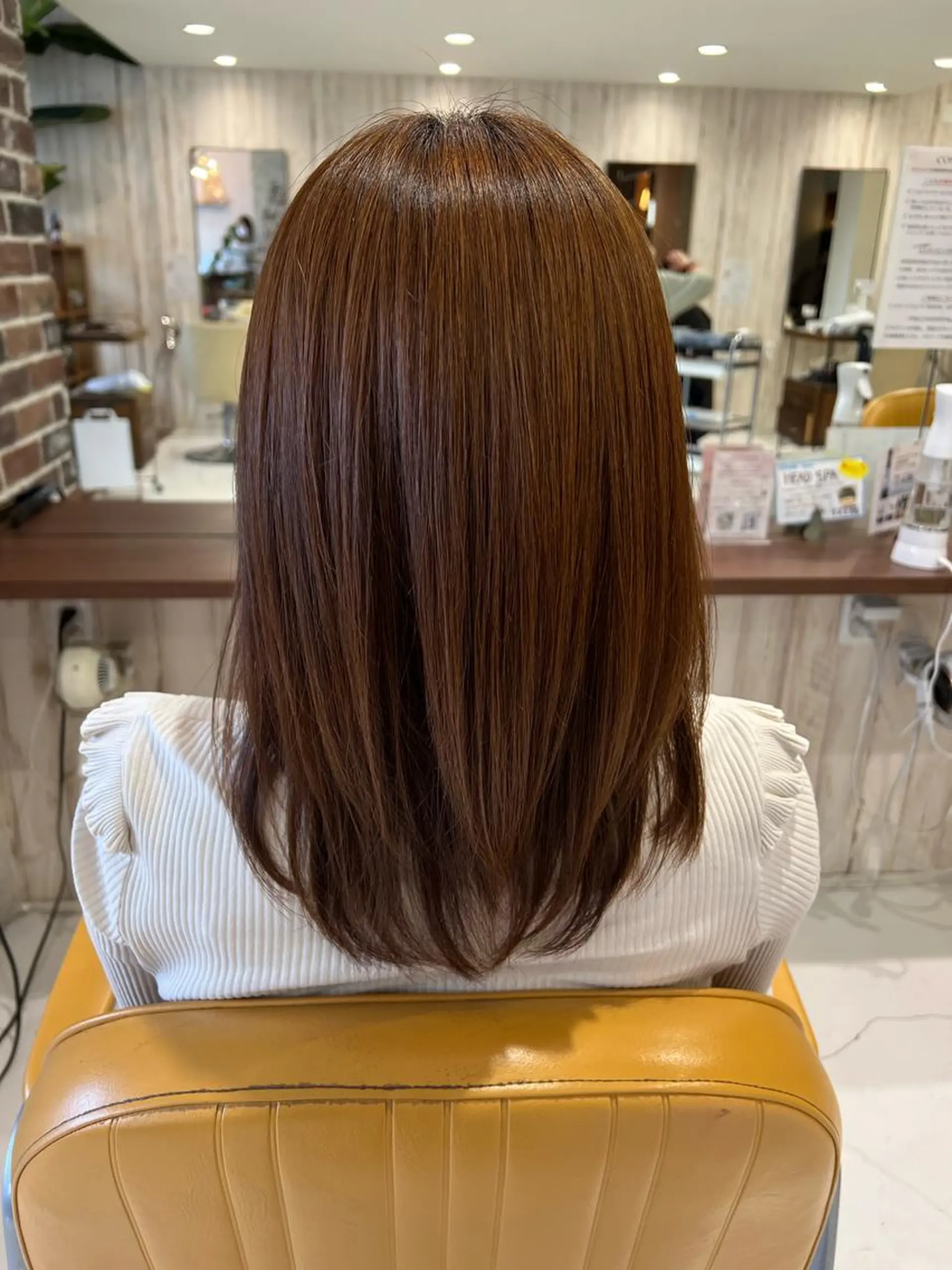 セミロング 縮毛矯正 トリートメント 山崎 和花のヘアスタイル