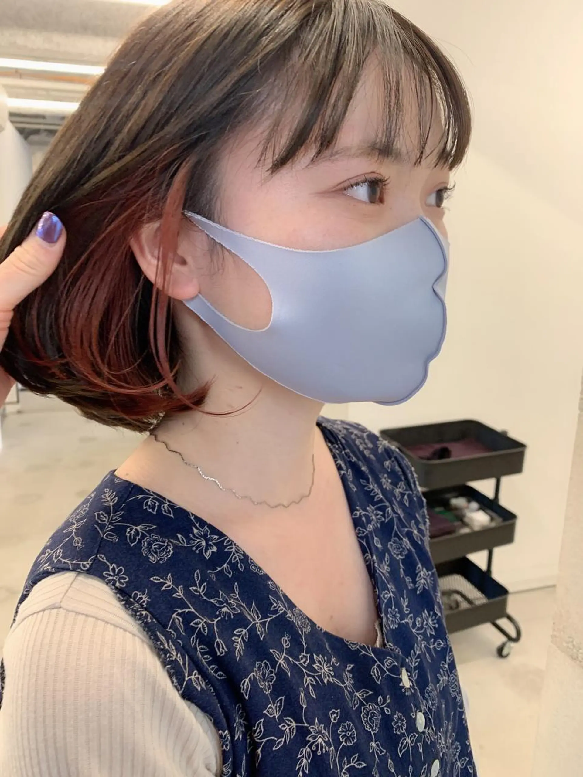 ミディアム カラー 透明感/オリーブ/ グレージュ/YUKAのヘアスタイル