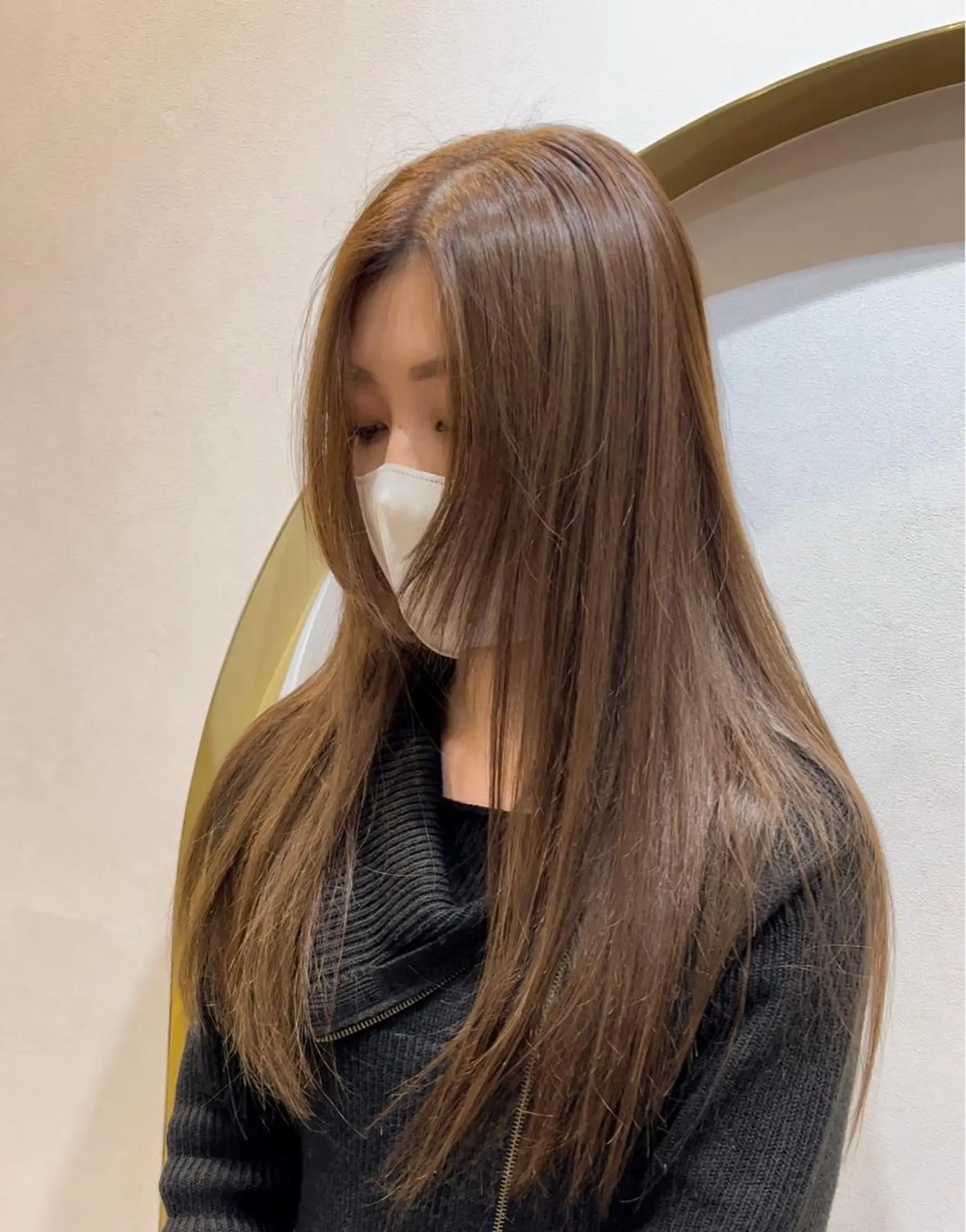 ロング カラー レイヤーカット 大阪梅田 目片 素楽のヘアスタイル