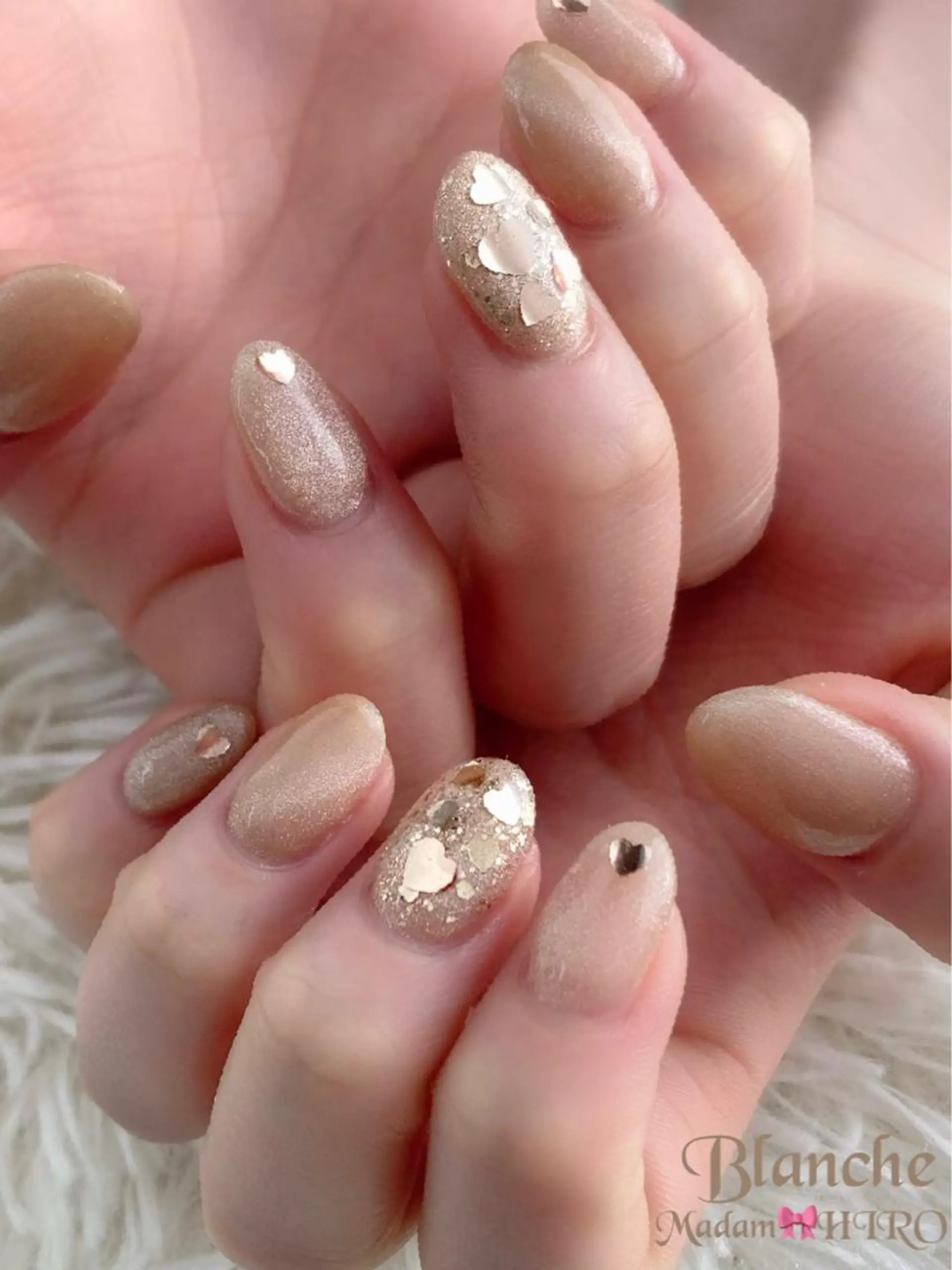 ネイル ハート ラメ(グリッター) マグネットネイル Lianネイル 寛子Lianのネイルデザイン