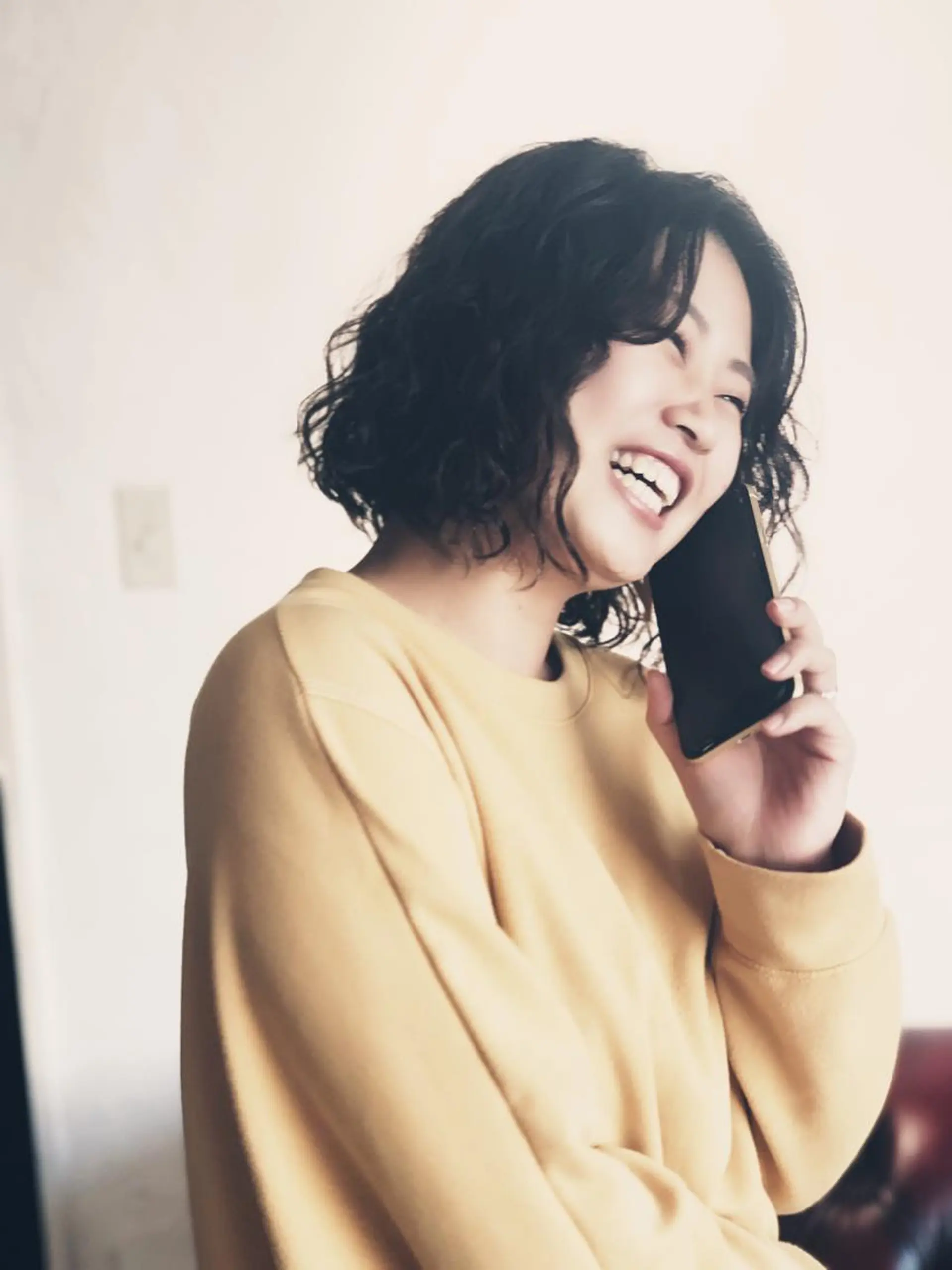 ミディアム パーマ カット ヤノ ナオミのヘアスタイル