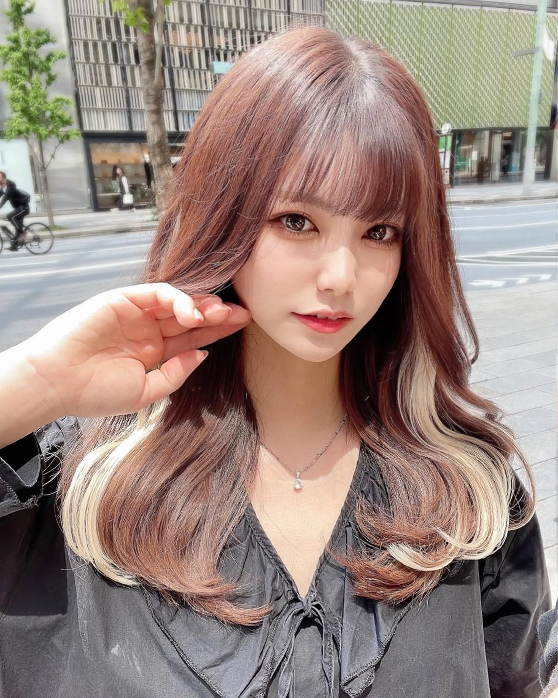 セミロング カラー 顔周り特化/韓国ヘア /レイヤー/吉野幸大のヘアスタイル