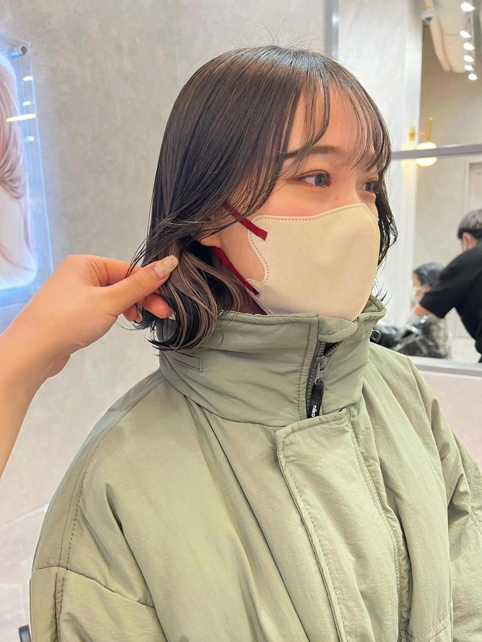 ミディアム カラー ヘアアレンジ ARIA💎縮毛矯正 ブリーチ💎複雑履歴のヘアスタイル