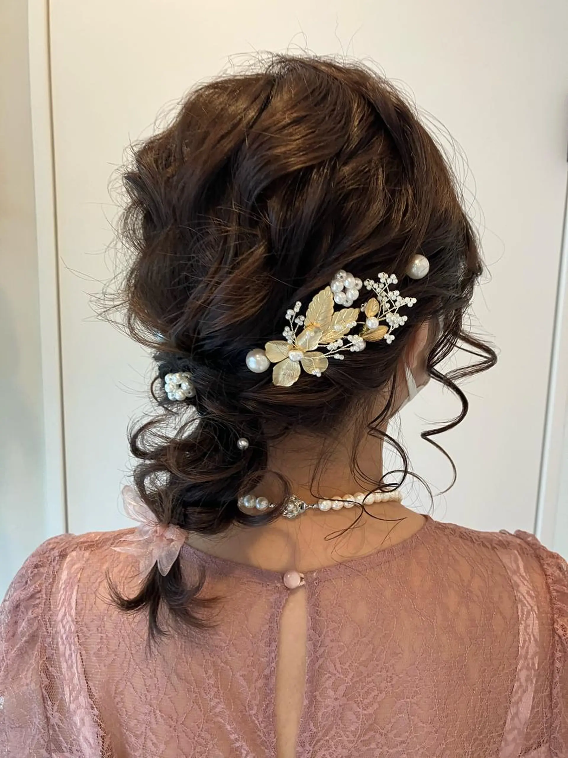 セミロング ヘアアレンジ 結婚式・ブライダル Hair&Make Nahoのマツエク・マツパデザイン