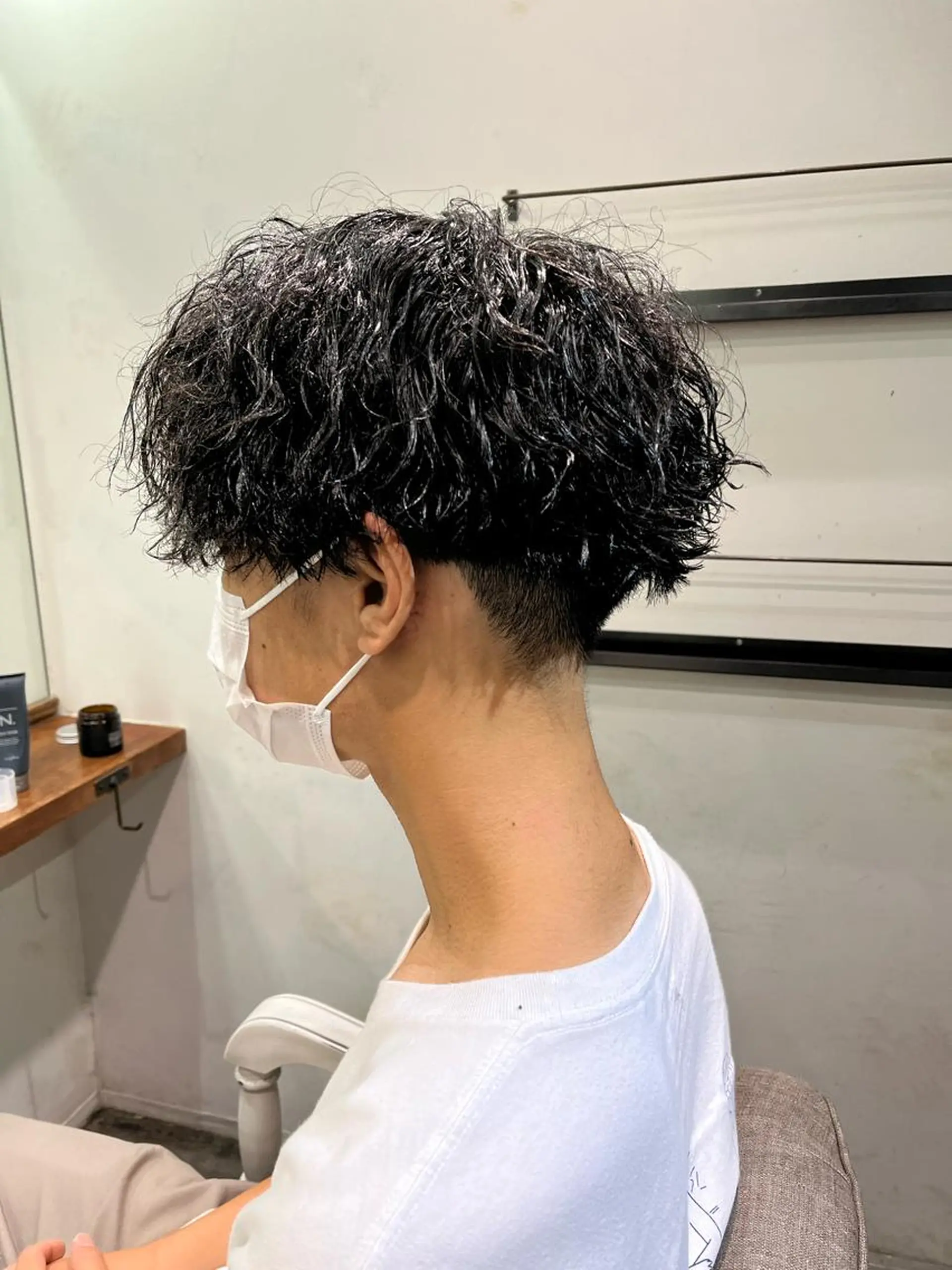 ミディアム パーマ メンズ アイブロウ 京都駅メンズカット/ パーマ/Keigoのヘアスタイル