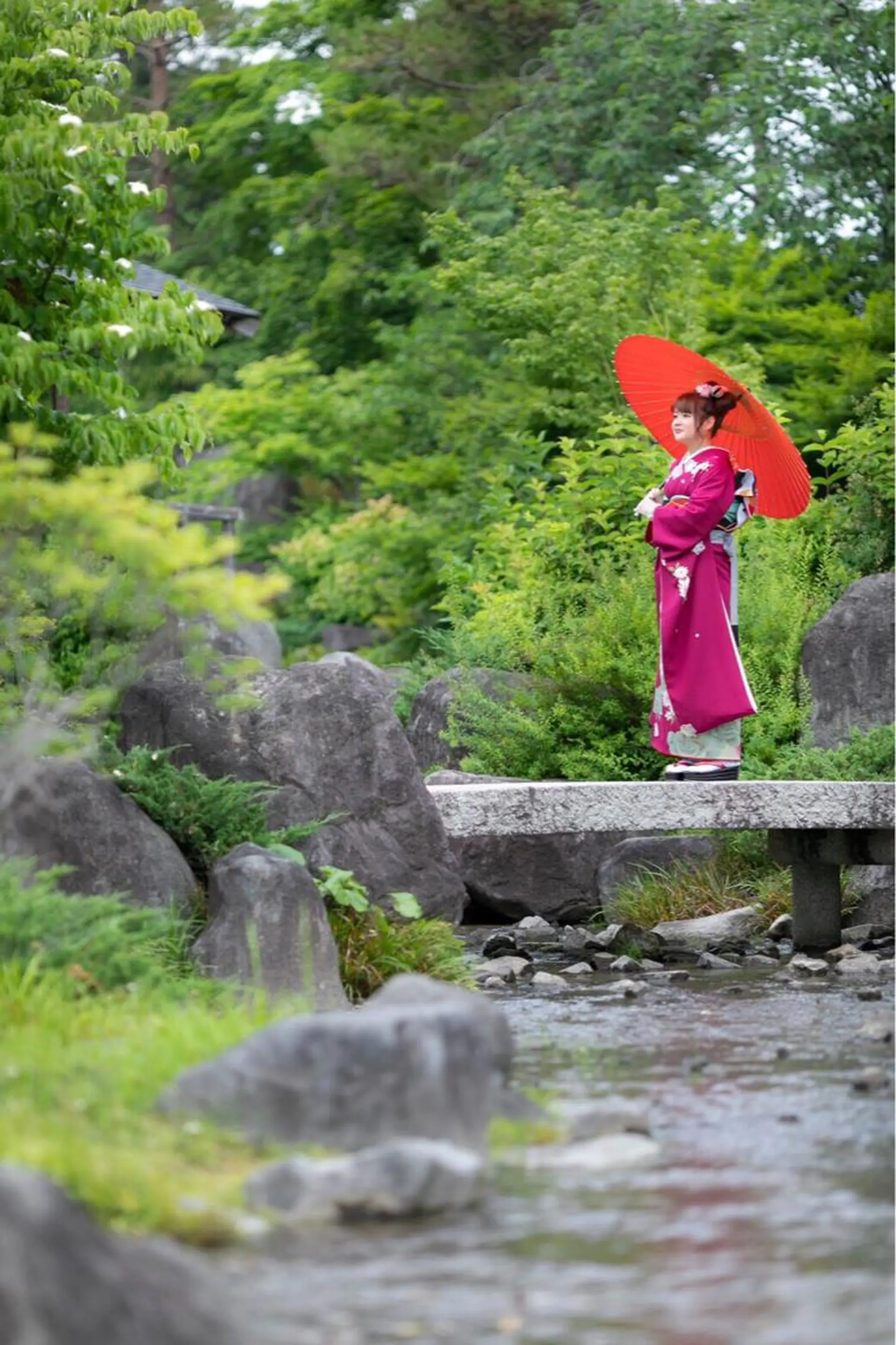 セミロング カラー ヘアアレンジ マツエク・マツパ Kanani所属・田中 佐枝子のヘアスタイル