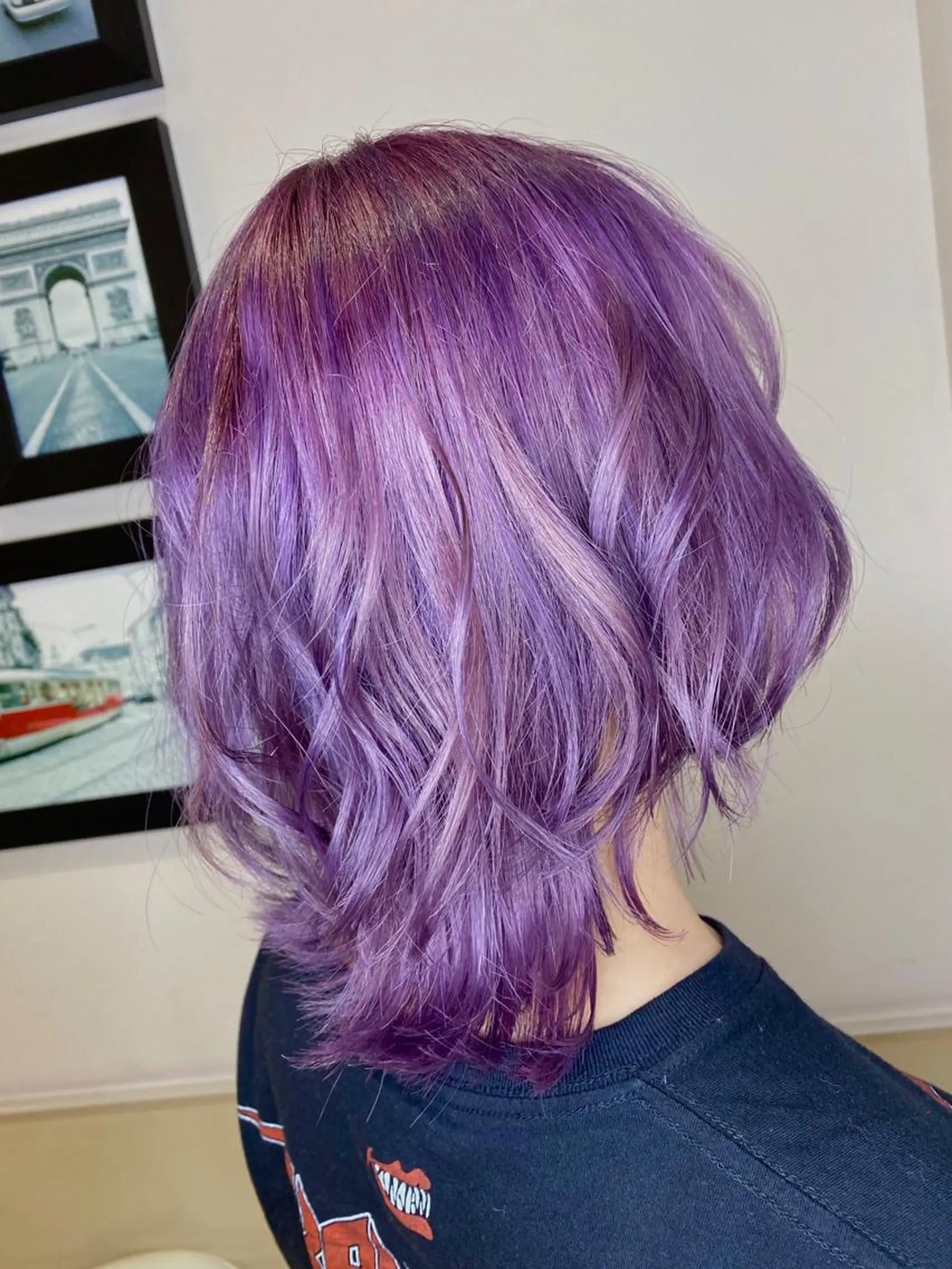 ショート カラー ブリーチ バイオレットカラー ウルフカット カット ヘアカラー 髪質改善×矯正🫧 韓国ヘアasamiのヘアスタイル