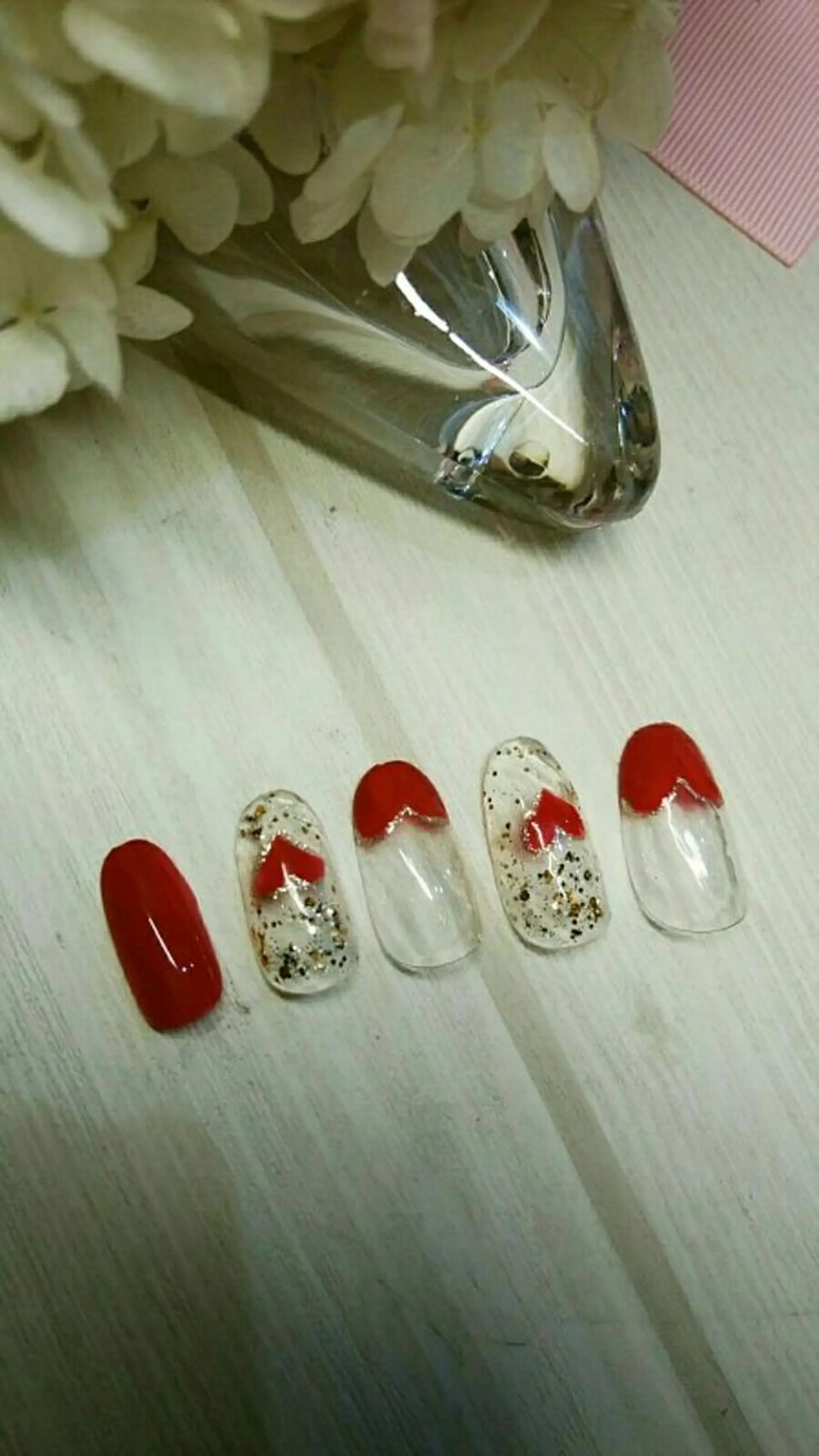 ネイル フレンチネイル ハート ネイリスト AIKOのネイルデザイン