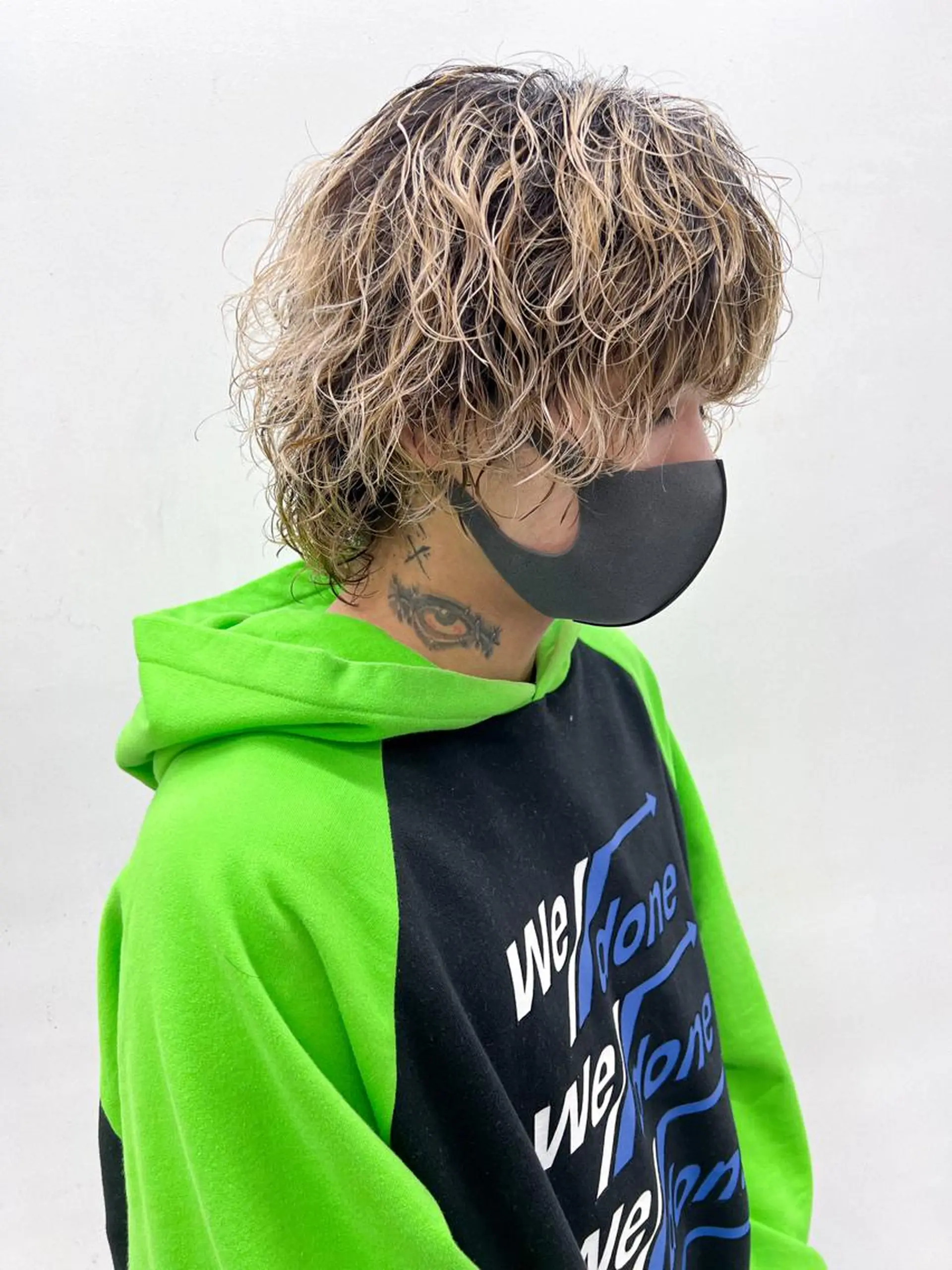 カラー パーマ メンズ メンズウルフカット ウルフカット カット ヘアカラー 森本裕/オーナー/ スパイラルパーマのヘアスタイル