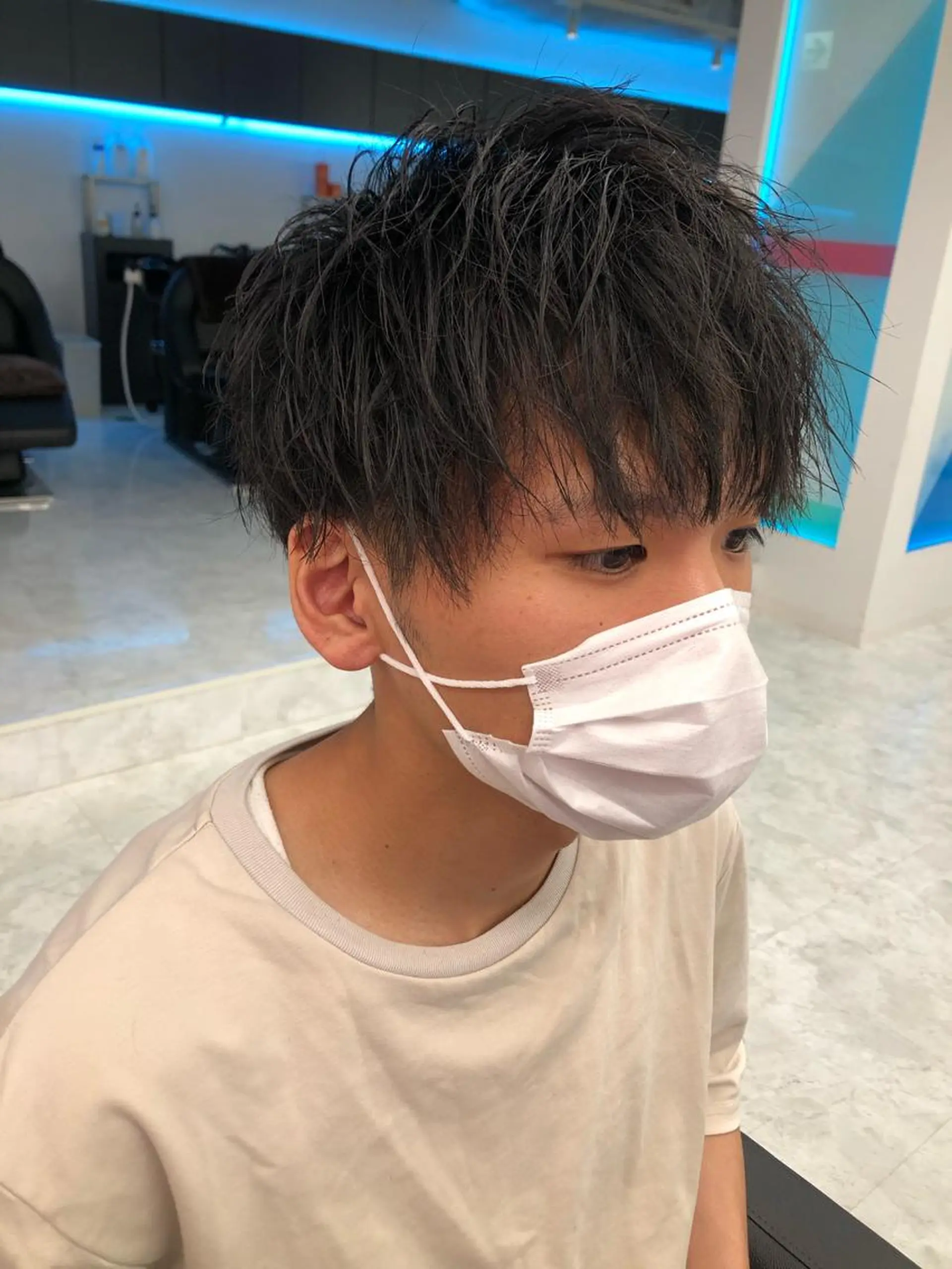 パーマ メンズ BABY 艶髪暗髪ヘア💖達人のヘアスタイル