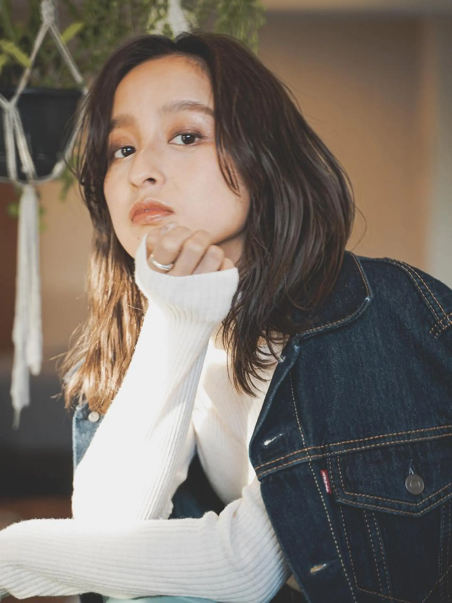 ミディアム 柳下 涼のヘアスタイル