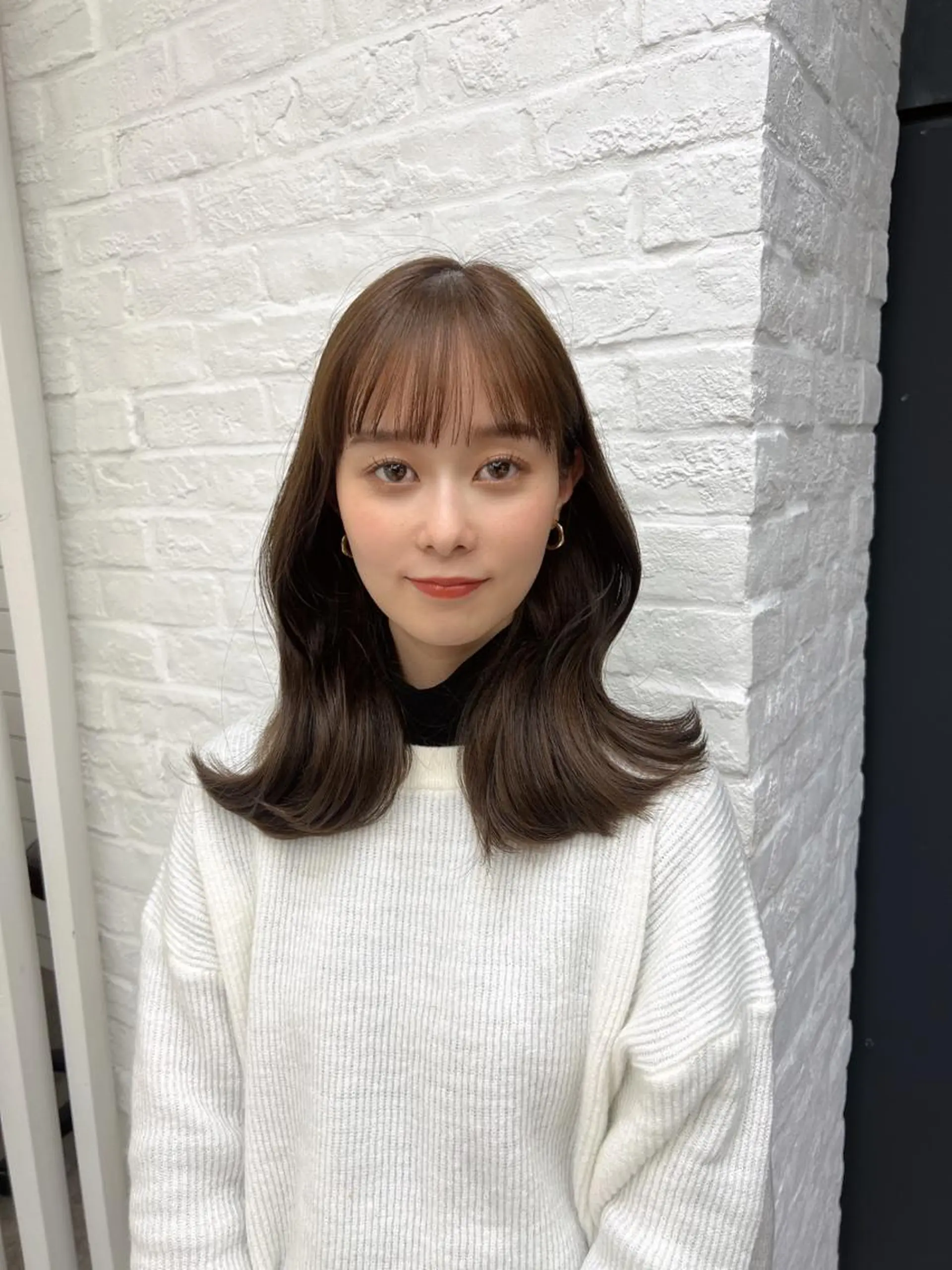 セミロング 韓国ヘア♡ 顔まわりカットayaのヘアスタイル