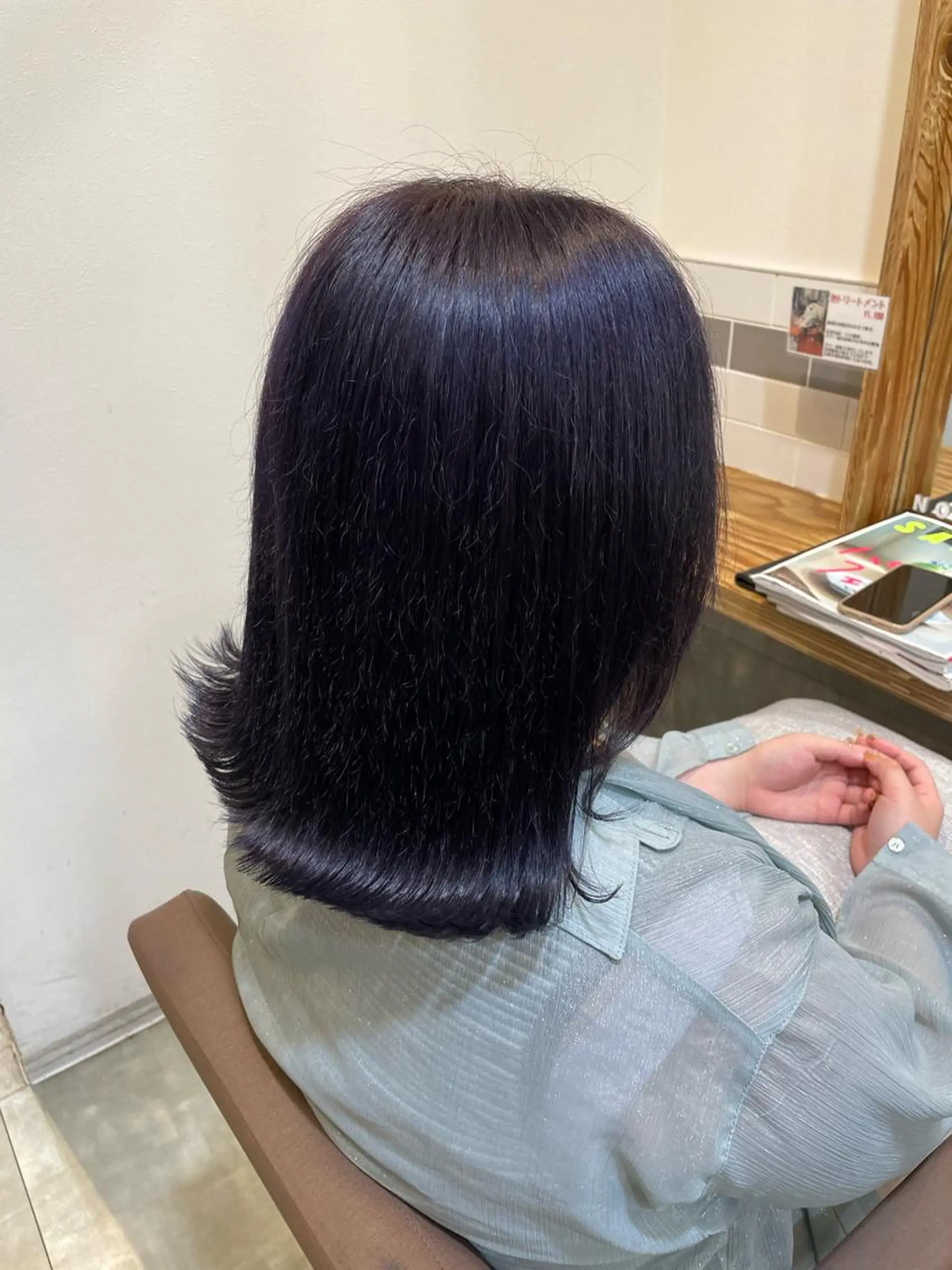 ミディアム カラー ブルーカラー ブルーバイオレット バイオレットカラー 髪質改善/レイヤー /ボブ/中村莞太朗のヘアスタイル