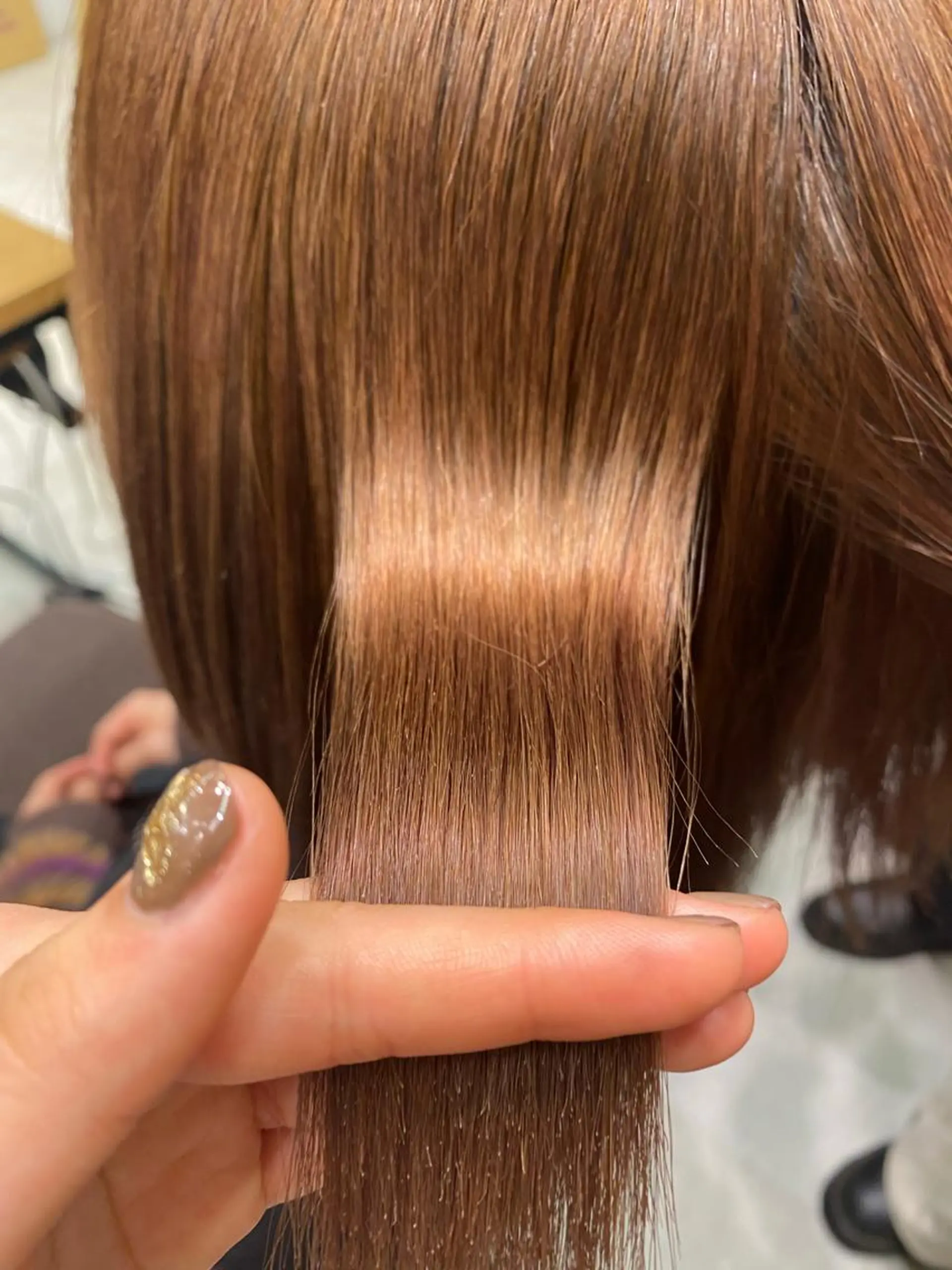 セミロング パーマ 縮毛矯正 ブリーチカラー/ベー ジュ/Hono🦖のヘアスタイル