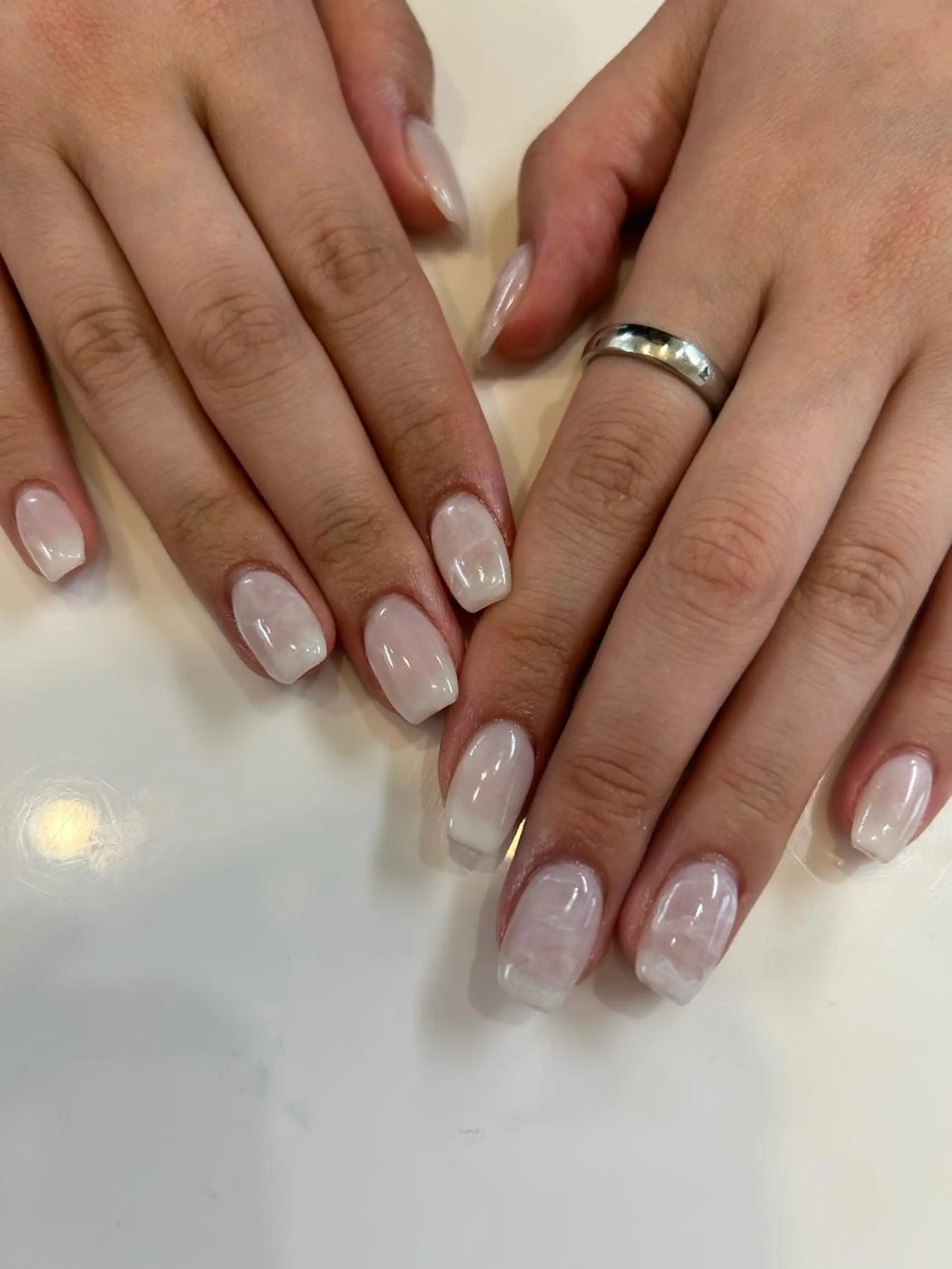 ネイル 成人式 フットネイル フレンチネイル グラデーション マグネットネイル brilliant s.kのネイルデザイン