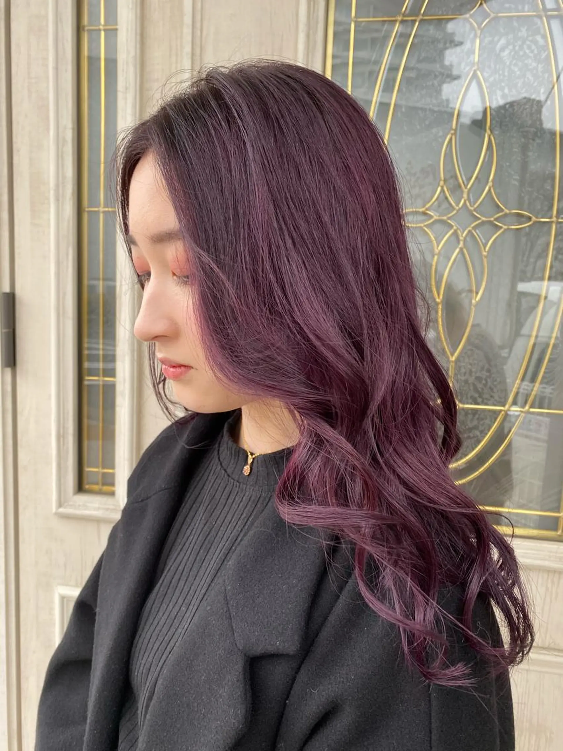 ロング パープルカラー ブリーチ／デザイン／ 🫟Rurika🫟のヘアスタイル
