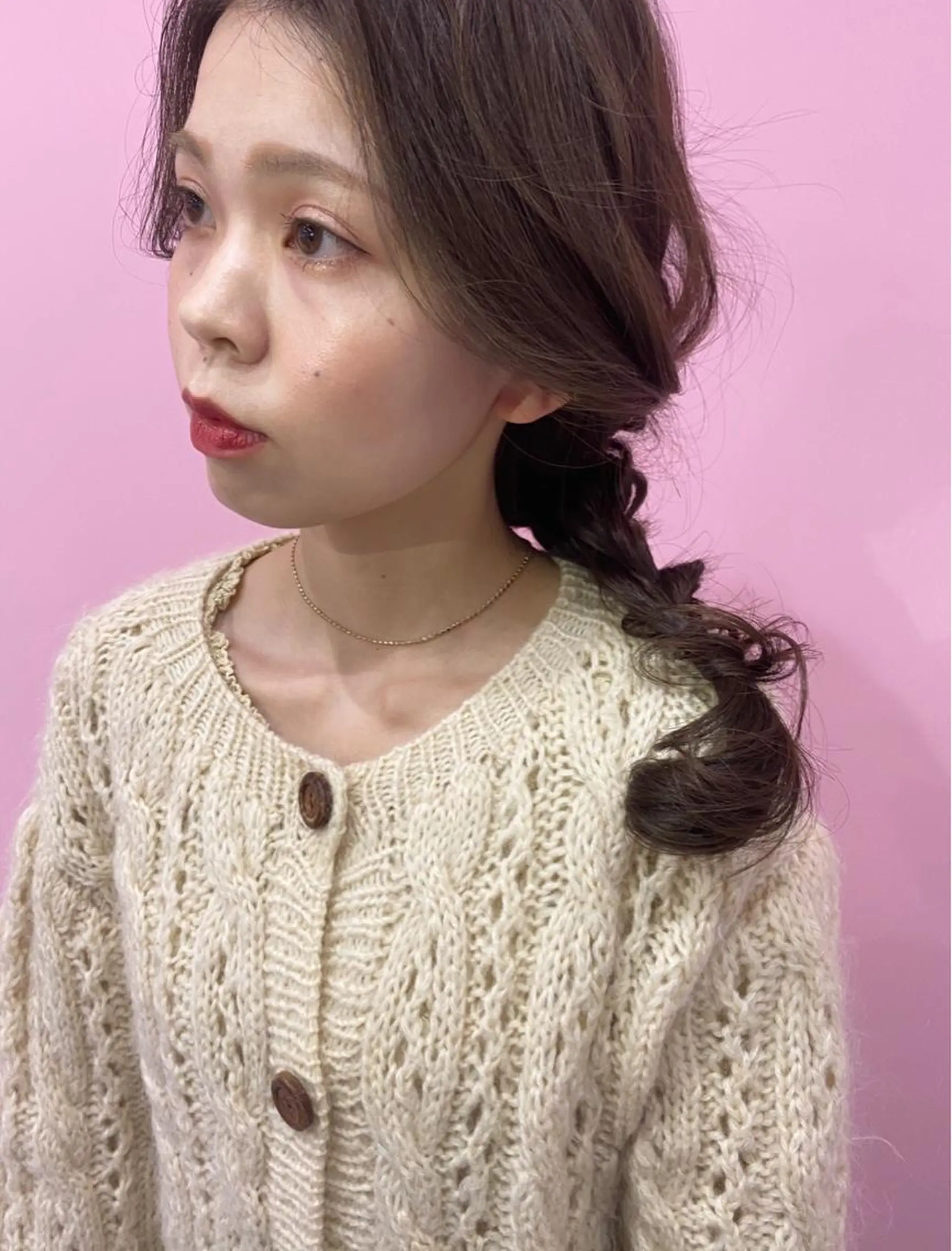 セミロング カラー 岩田 萌那のヘアスタイル