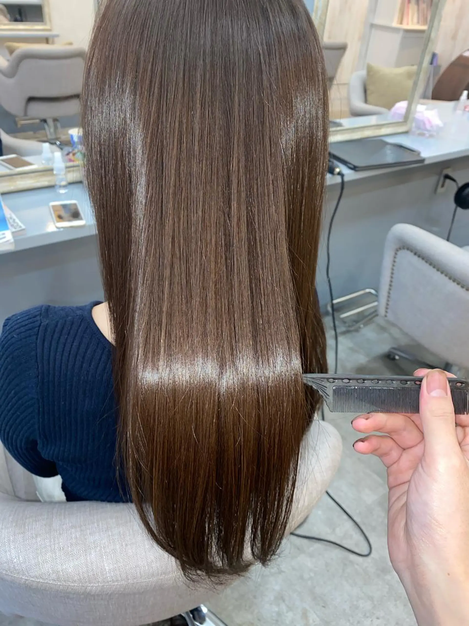 ロング カラー 縮毛矯正 トリートメント 縮毛矯正・髪質改善 人気No1🩶北島のヘアスタイル