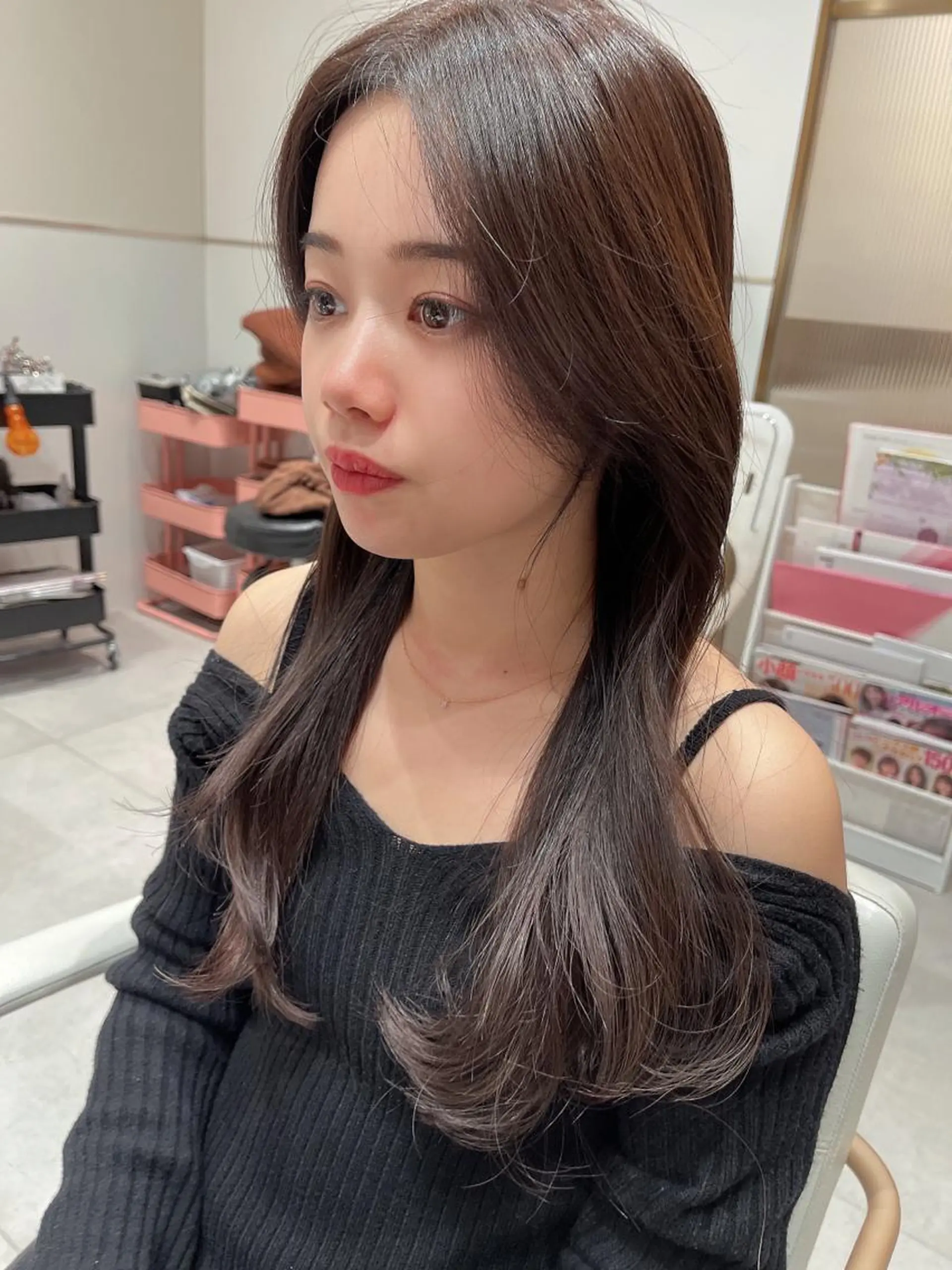 ロング 韓国風カラー 髪質改善 韓国風ヘア トリートメント ⛄️艶カラー/ レイヤー⛄️和也のヘアスタイル