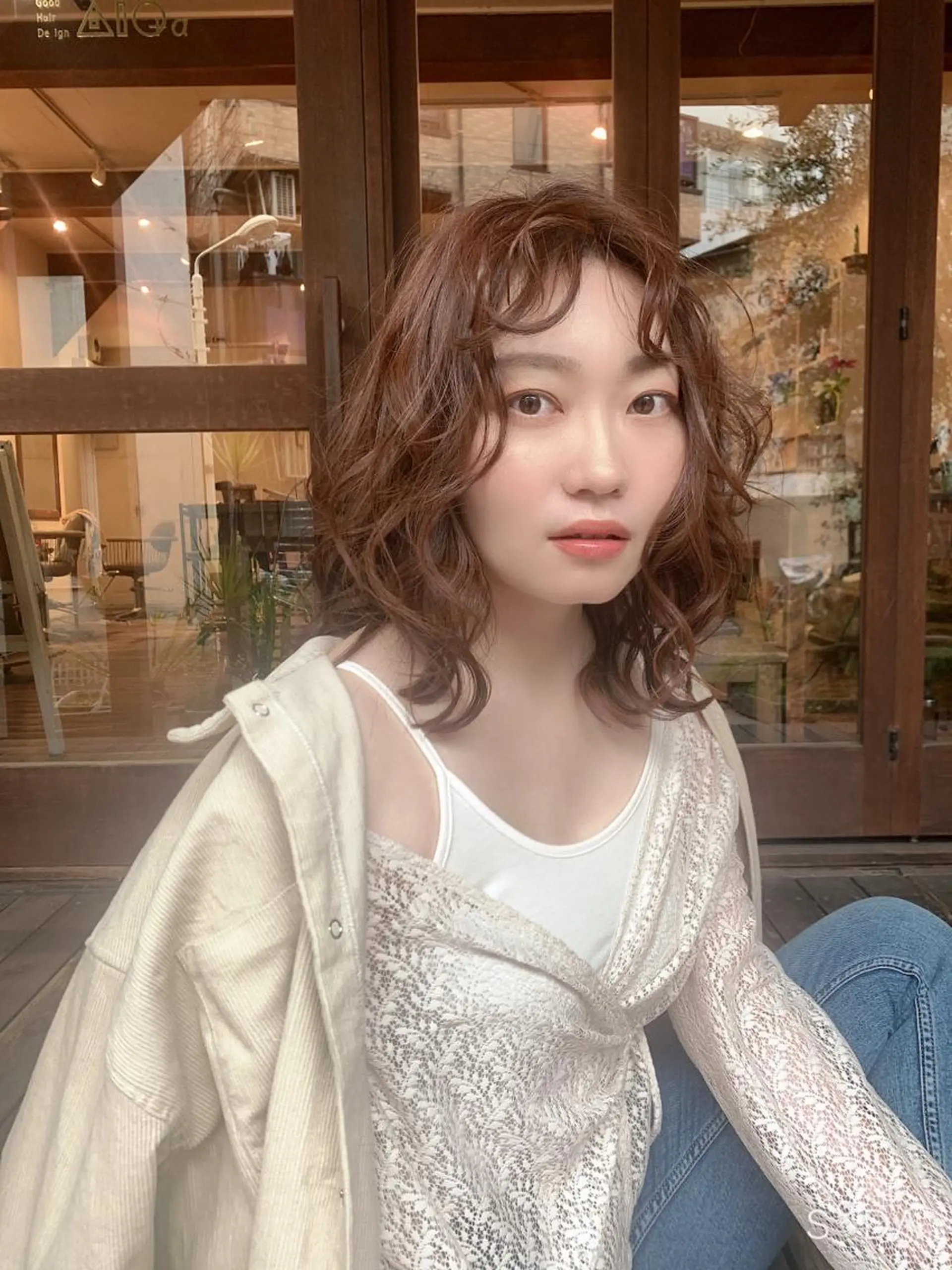 ミディアム カラー パーマ ミディアムパーマ ヘアカラー A10+α所属・加茂 しのぶのヘアスタイル