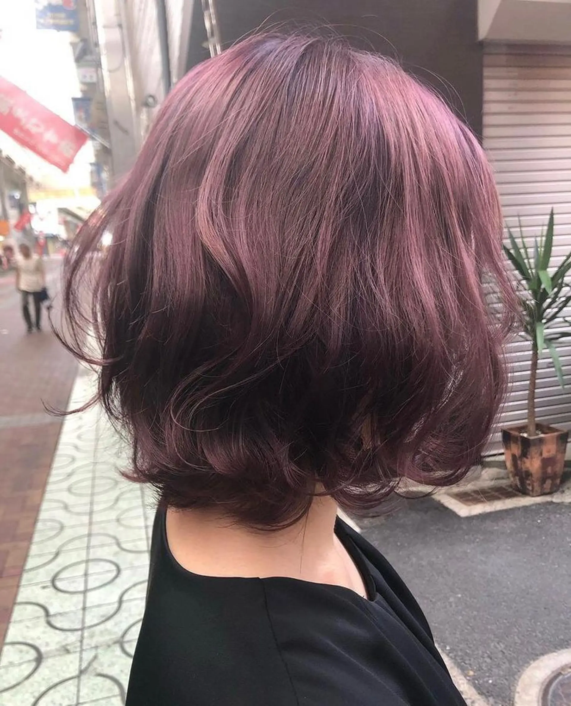 ショート カラー ヘアアレンジ ラベンダーカラー ピンクカラー ピンクラベンダー 髪質改善/ ツヤ髪カラー/高井のヘアスタイル