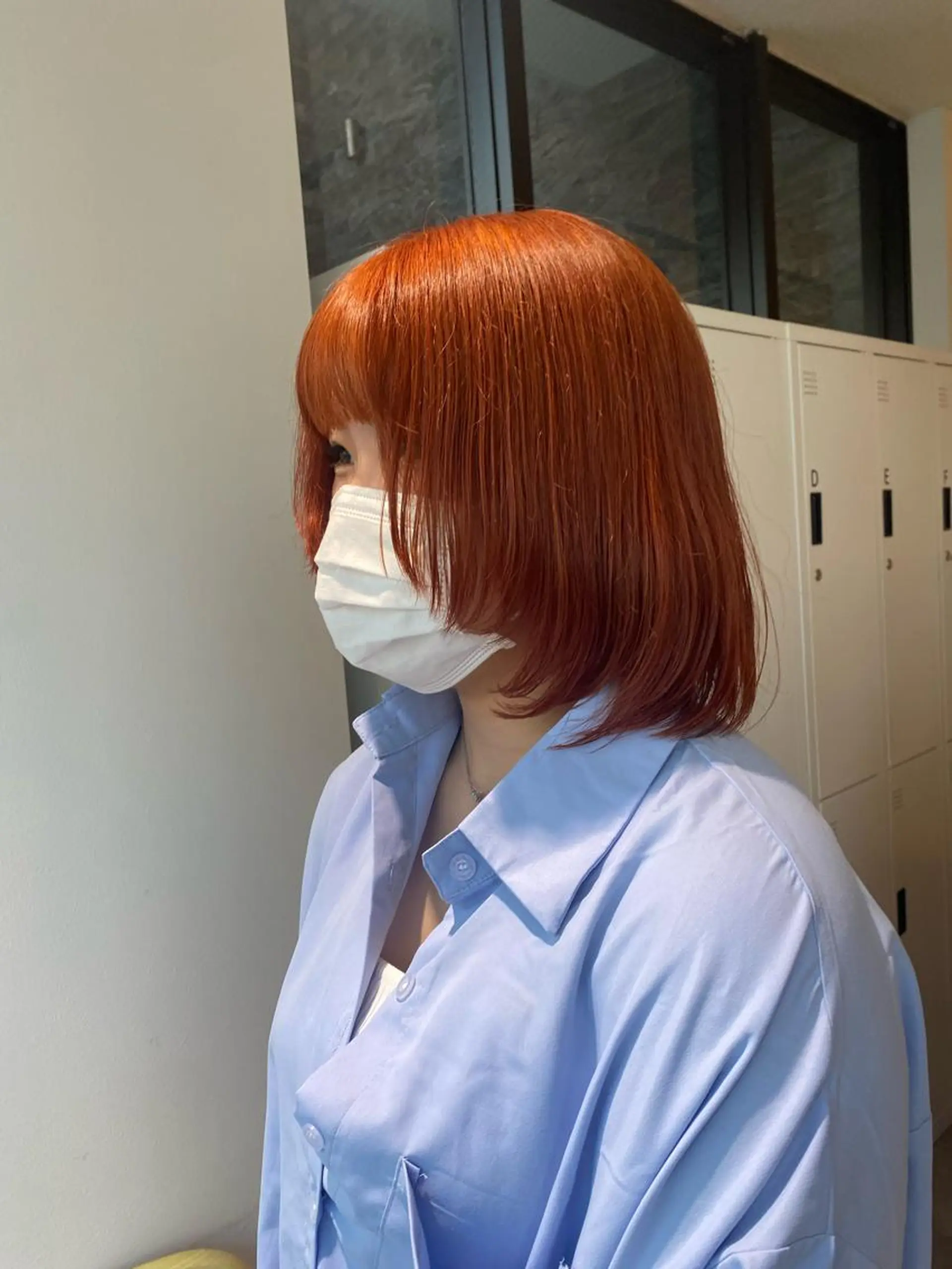 ミディアム カラー ボブレイヤー ブリーチ ボブ レイヤーカット カット ヘアカラー オスズ 🎀´-のヘアスタイル