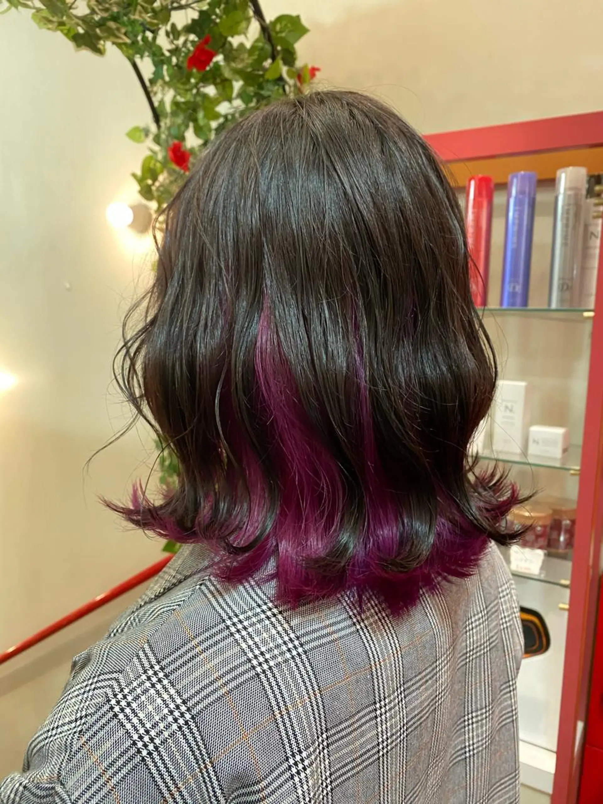 ミディアム パープルカラー ヘアカラー ゆぴ☾‪/推しカラー /ハイトーンのヘアスタイル